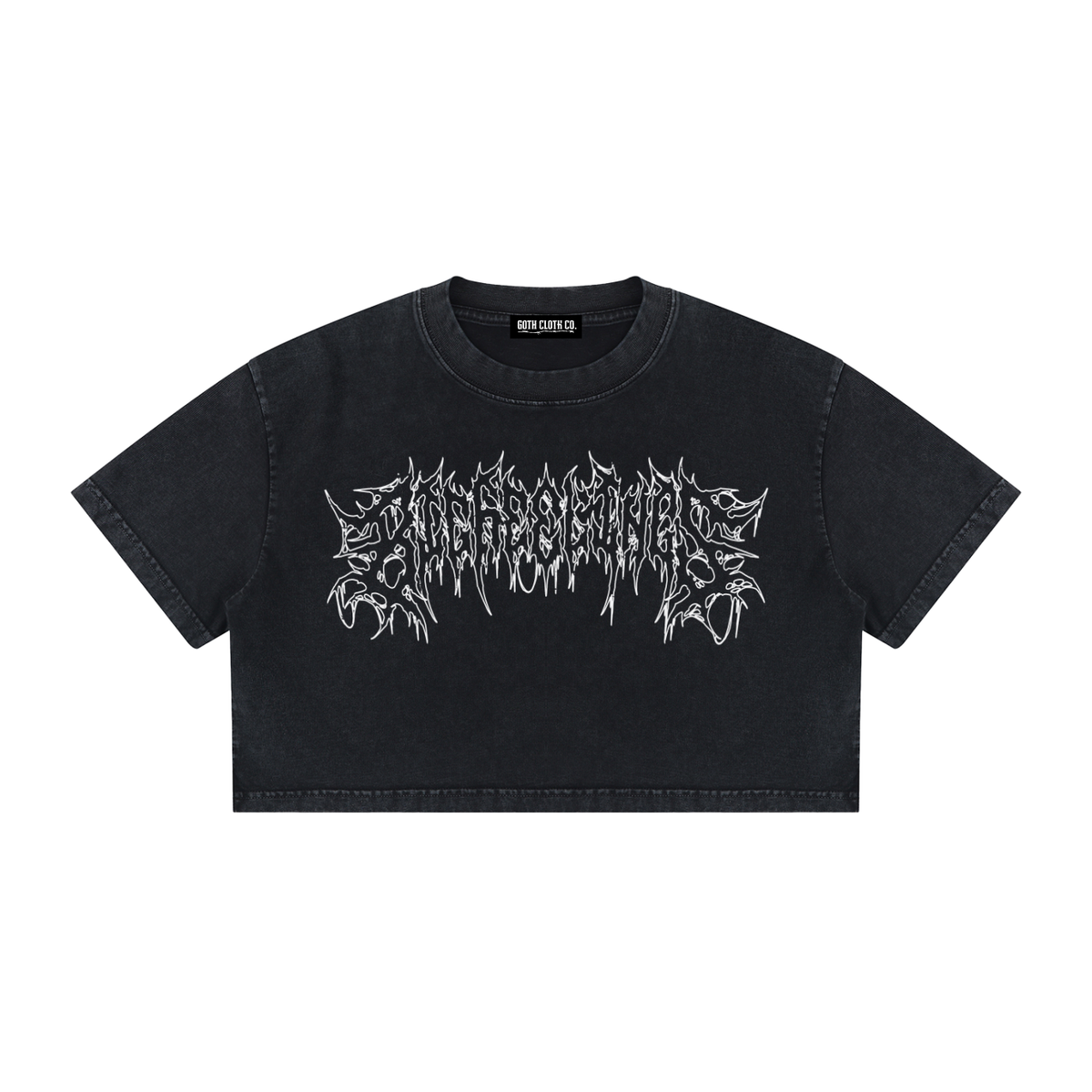 Big Feelings Metal Font Mineral Wash Crop Top