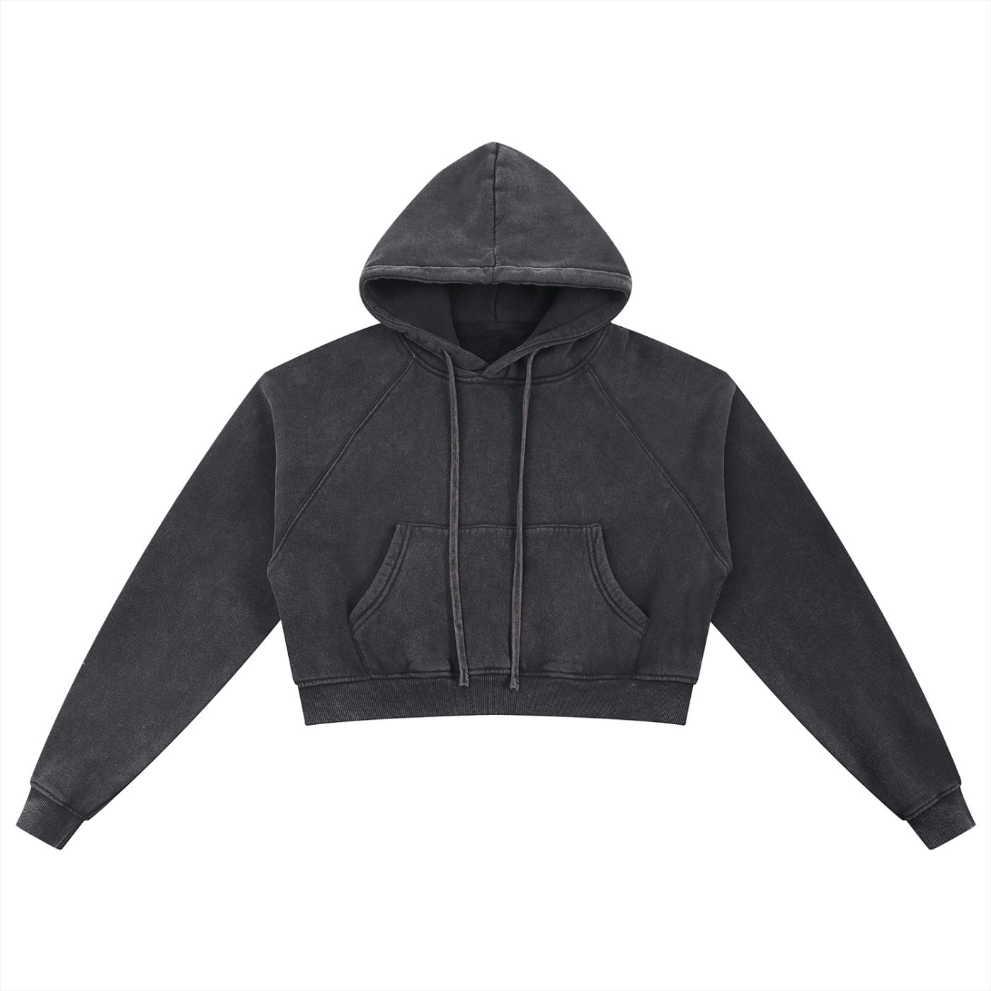 Basic B Grunge Wash Cropped Hoodie - Goth Cloth Co.251001PODBD0338001