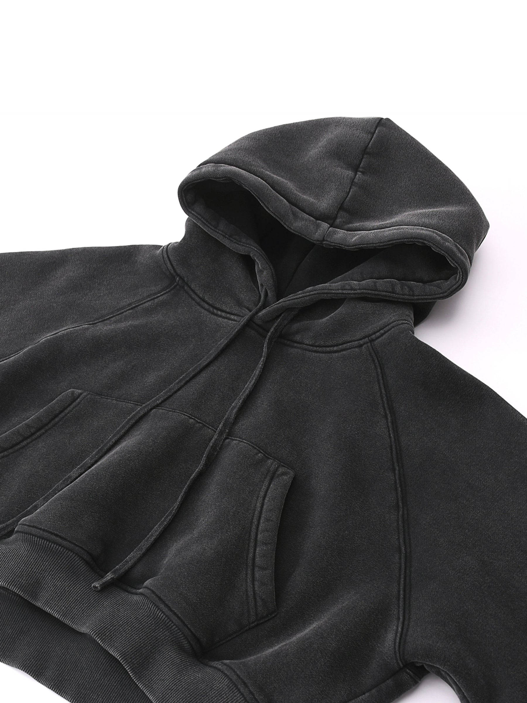 Basic B Grunge Wash Cropped Hoodie - Goth Cloth Co.251001PODBD0338013