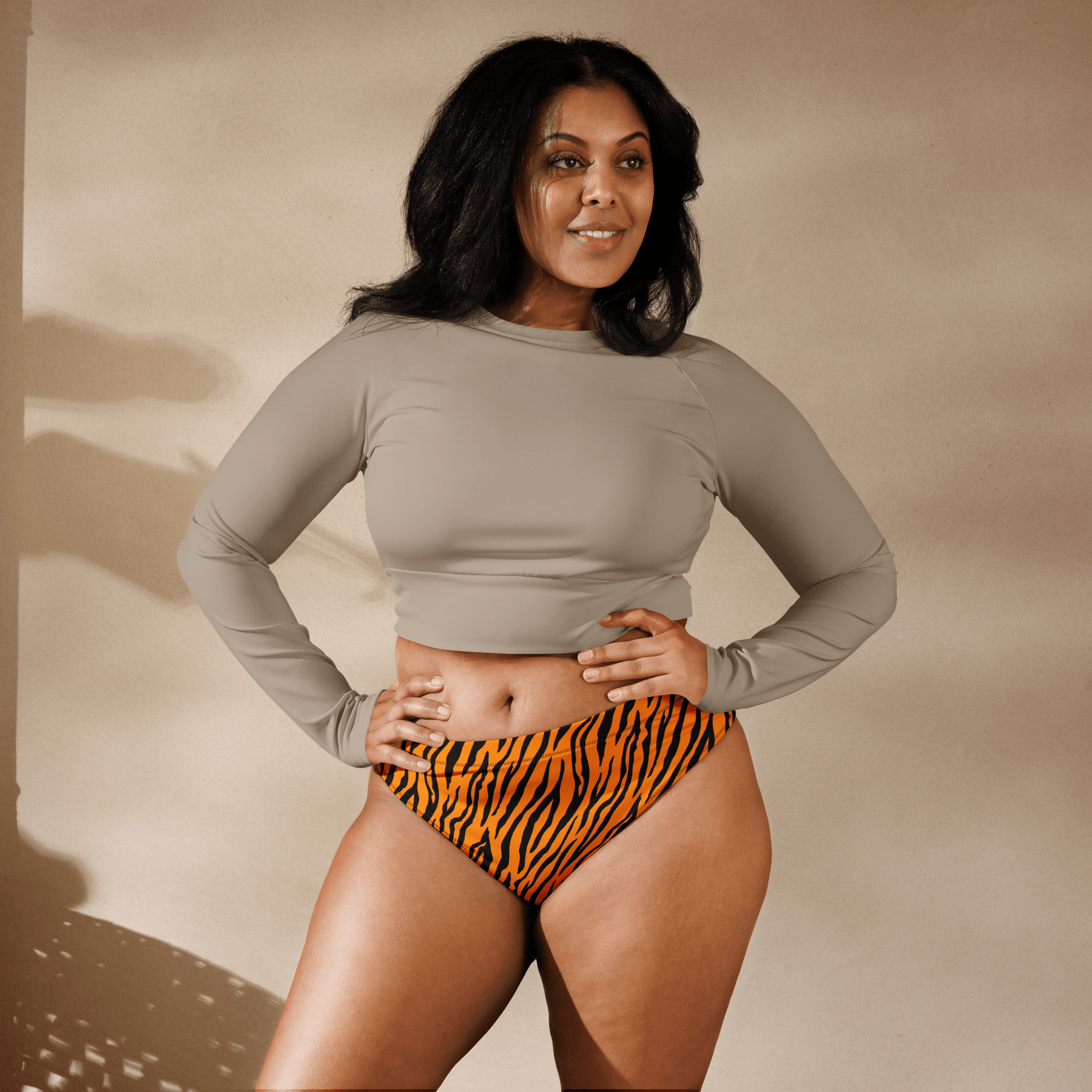 Bengal Heat High - Waisted Sport Bikini Bottom - Goth Cloth Co.9269375_12042