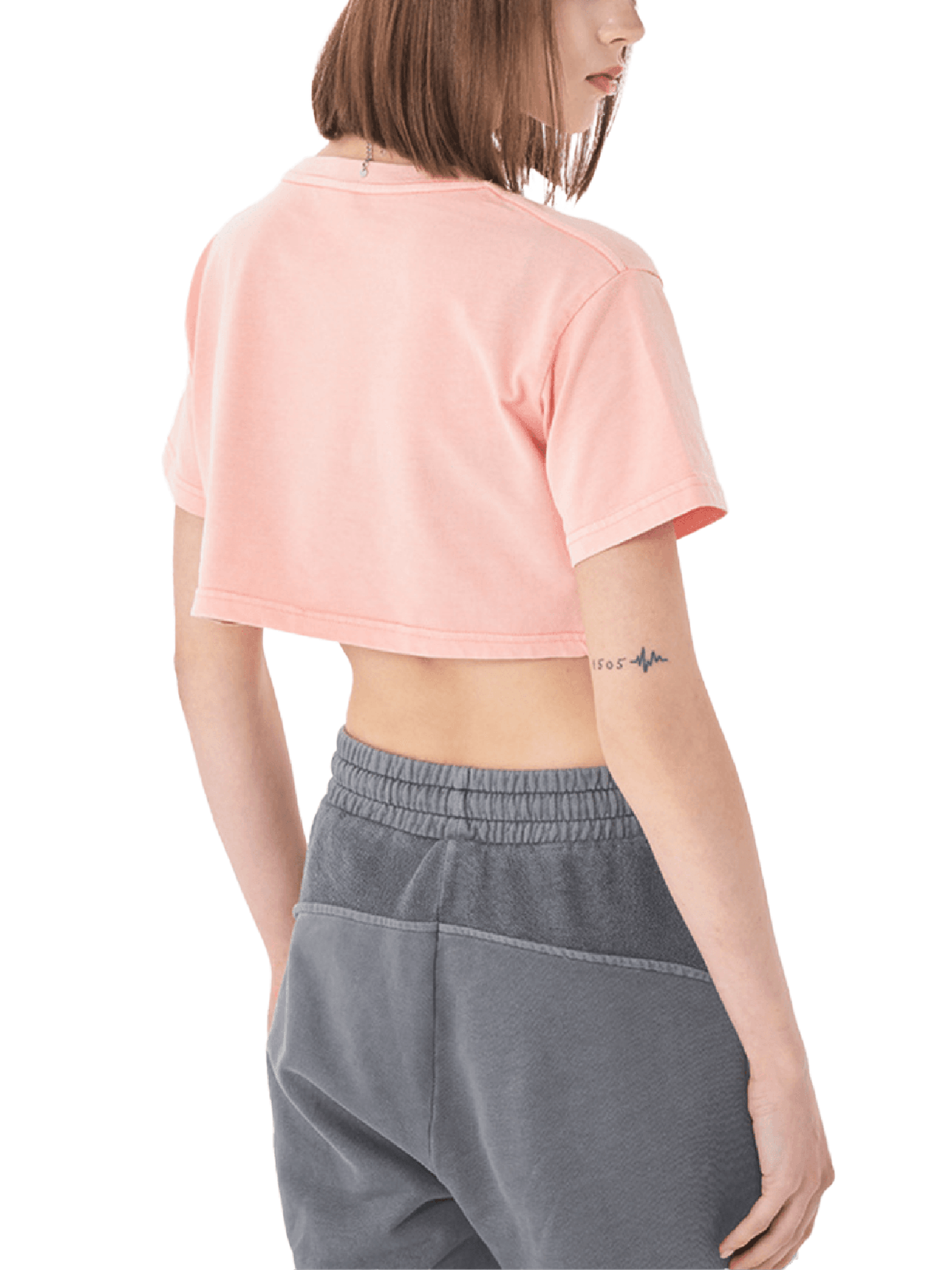 Big Feelings Metal Font Snow Washed Crop Top