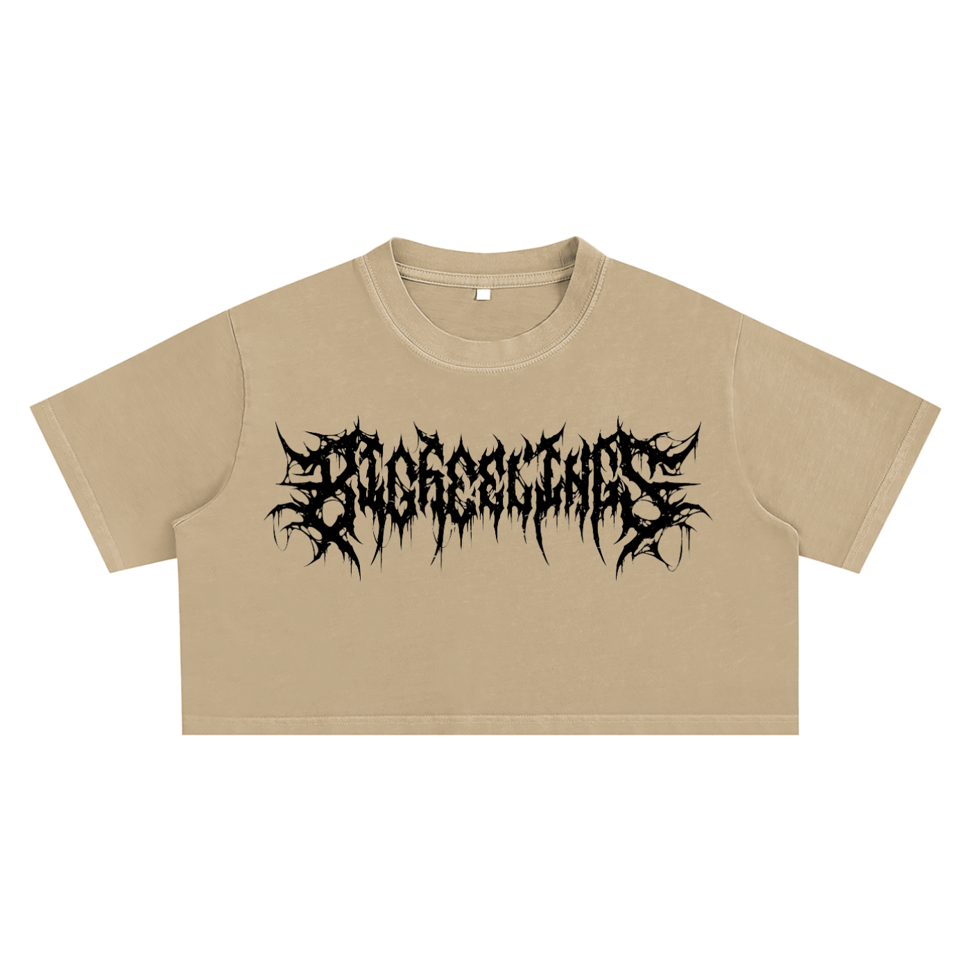 Big Feelings Metal Font Snow Washed Crop Top