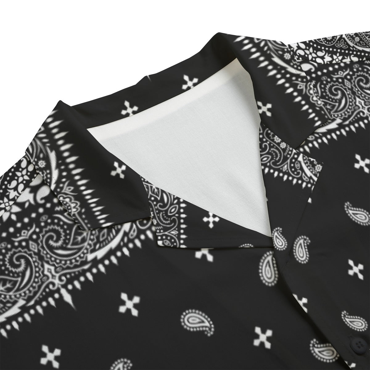 Black Bandana Men's Hawaiian Shirt - Goth Cloth Co.ADS - 3MCSRM45 - LPDG6 - FFFFFF - XS
