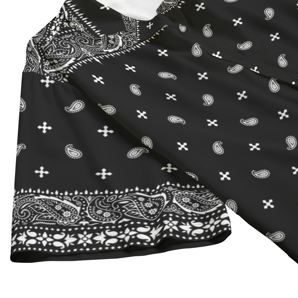 Black Bandana Men's Hawaiian Shirt - Goth Cloth Co.ADS - 3MCSRM45 - LPDG6 - FFFFFF - XS