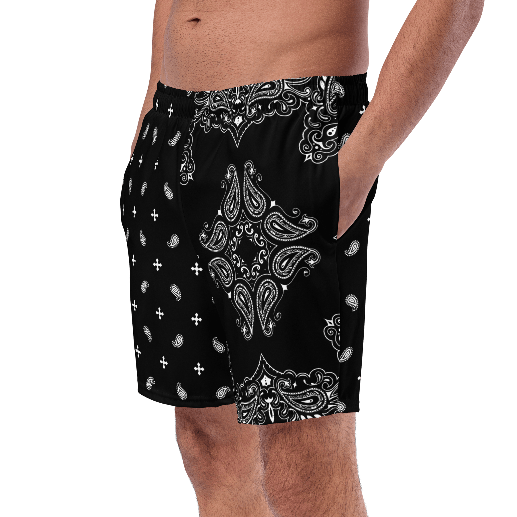Black Bandana Men's Swim Trunks - Goth Cloth Co.6558912_14636