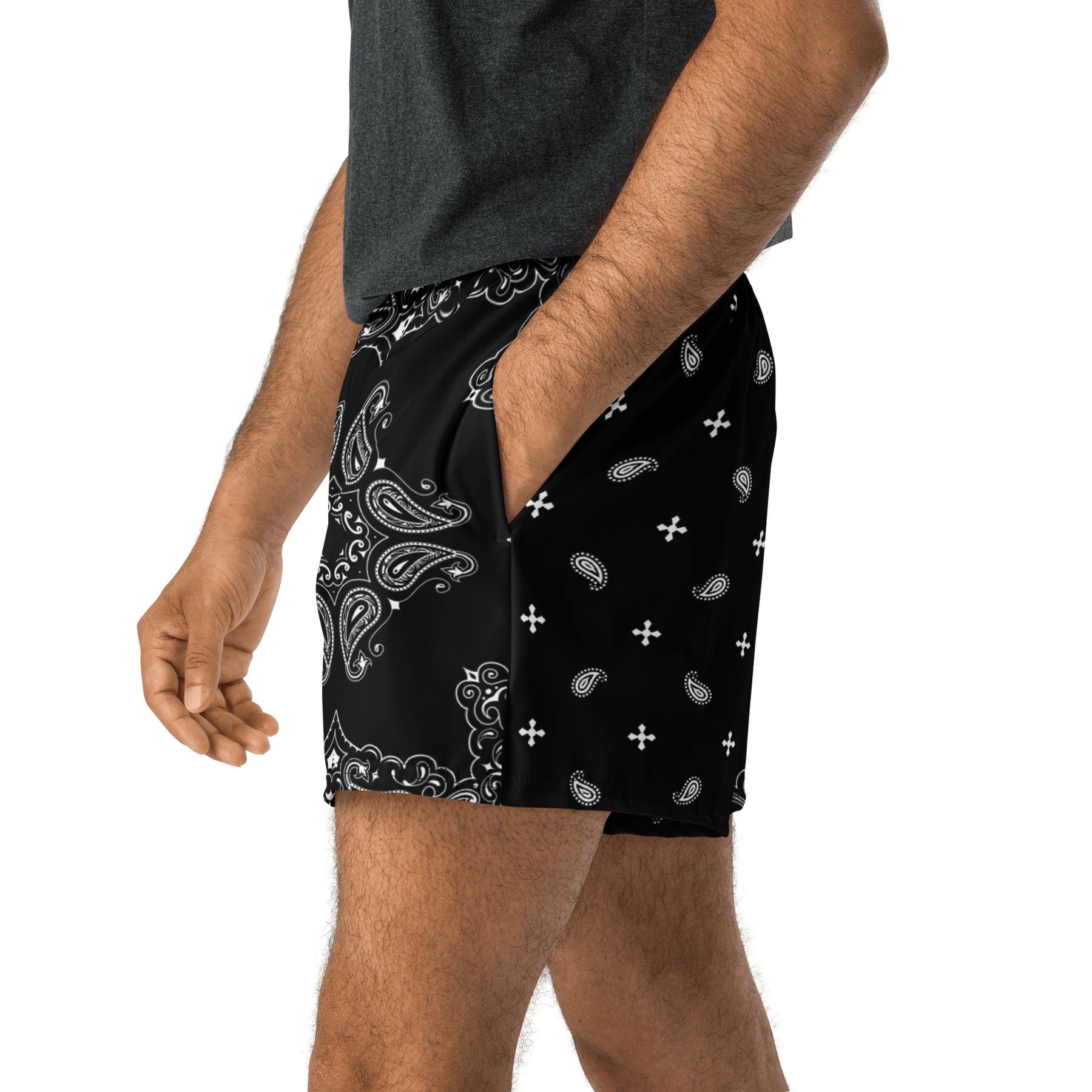 Black Bandana Unisex Swim Trunks - Goth Cloth Co.5591648_9804