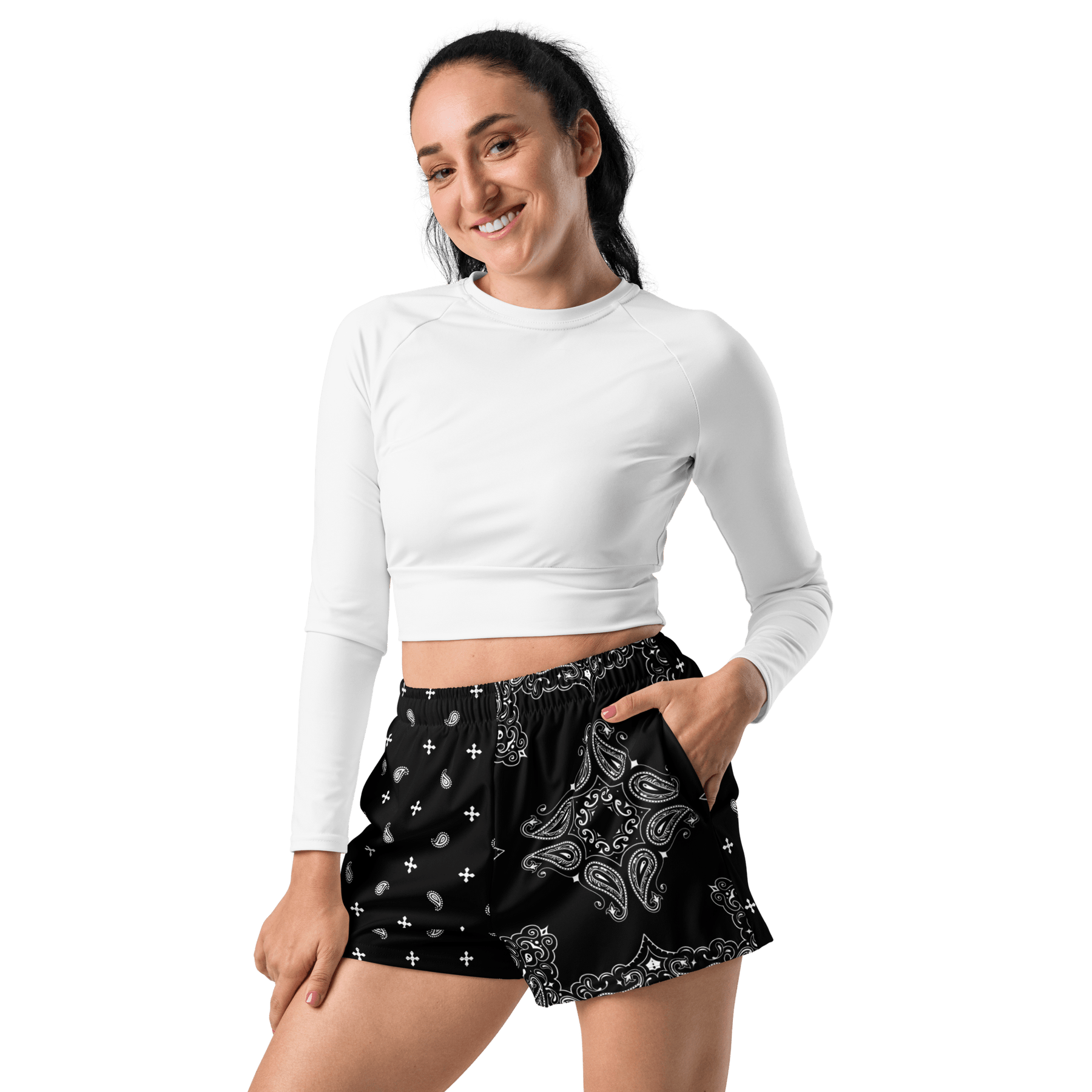 Black Bandana Unisex Swim Trunks - Goth Cloth Co.5591648_9804
