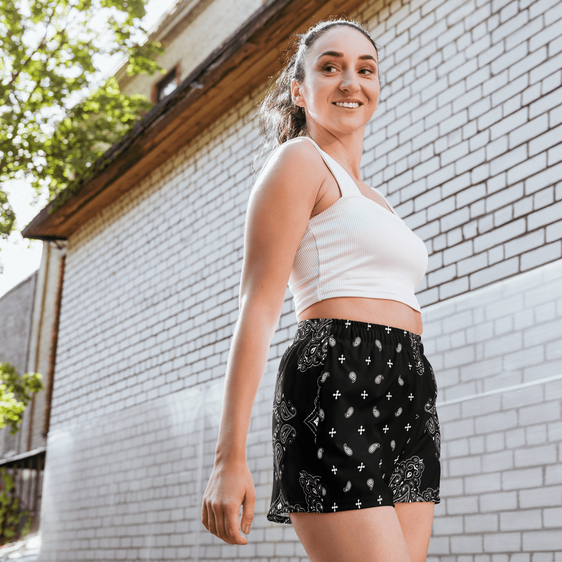 Black Bandana Unisex Swim Trunks - Goth Cloth Co.5591648_9804
