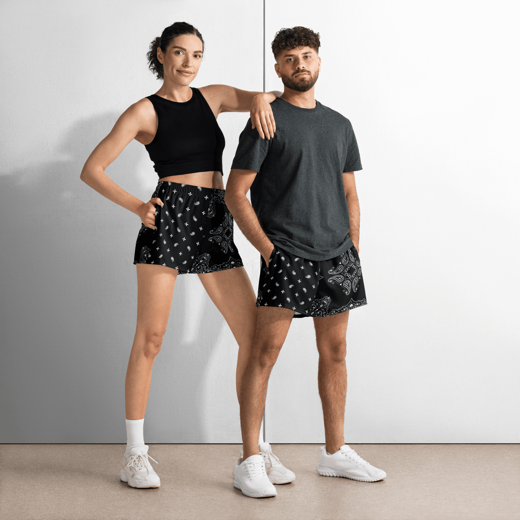 Black Bandana Unisex Swim Trunks - Goth Cloth Co.5591648_9804