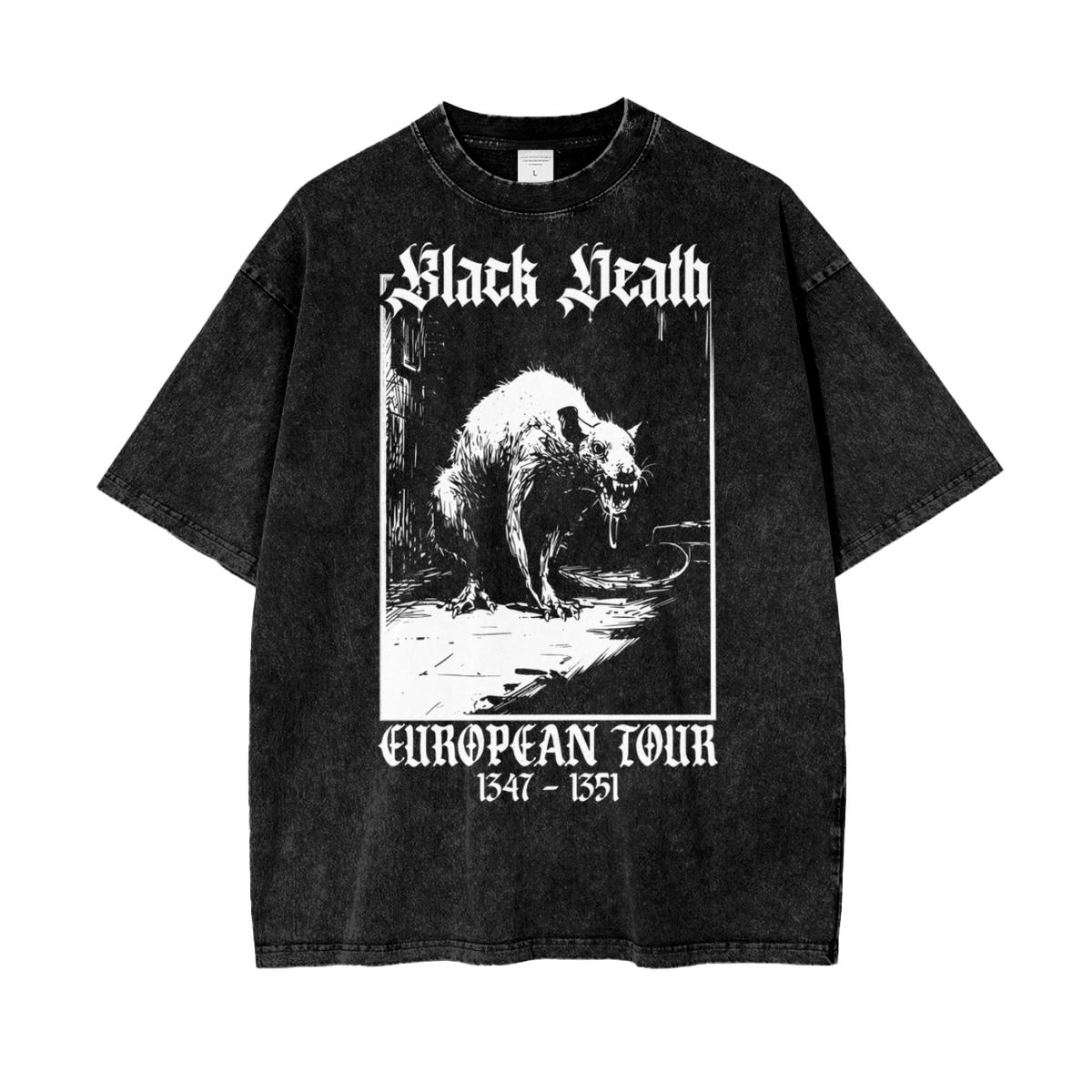 Black Death European Tour Plague Rat Tee - Goth Cloth Co.250301PODPQ0357#001