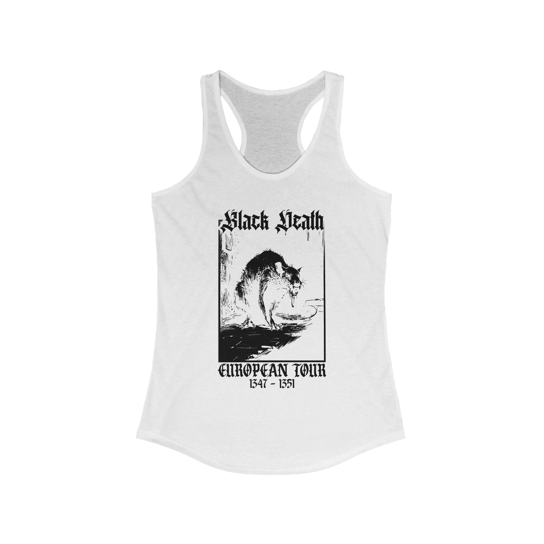 Black Death European Tour Plague Rat Women's Racerback Tank Top - Goth Cloth Co.Tank Top10409886558310524354