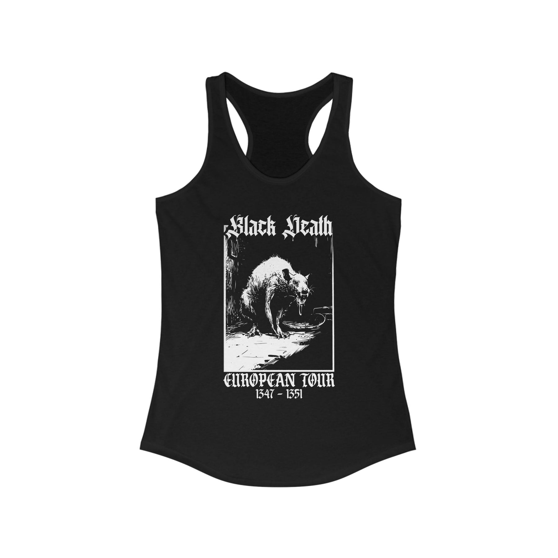 Black Death European Tour Plague Rat Women's Racerback Tank Top - Goth Cloth Co.Tank Top27132419692223215093