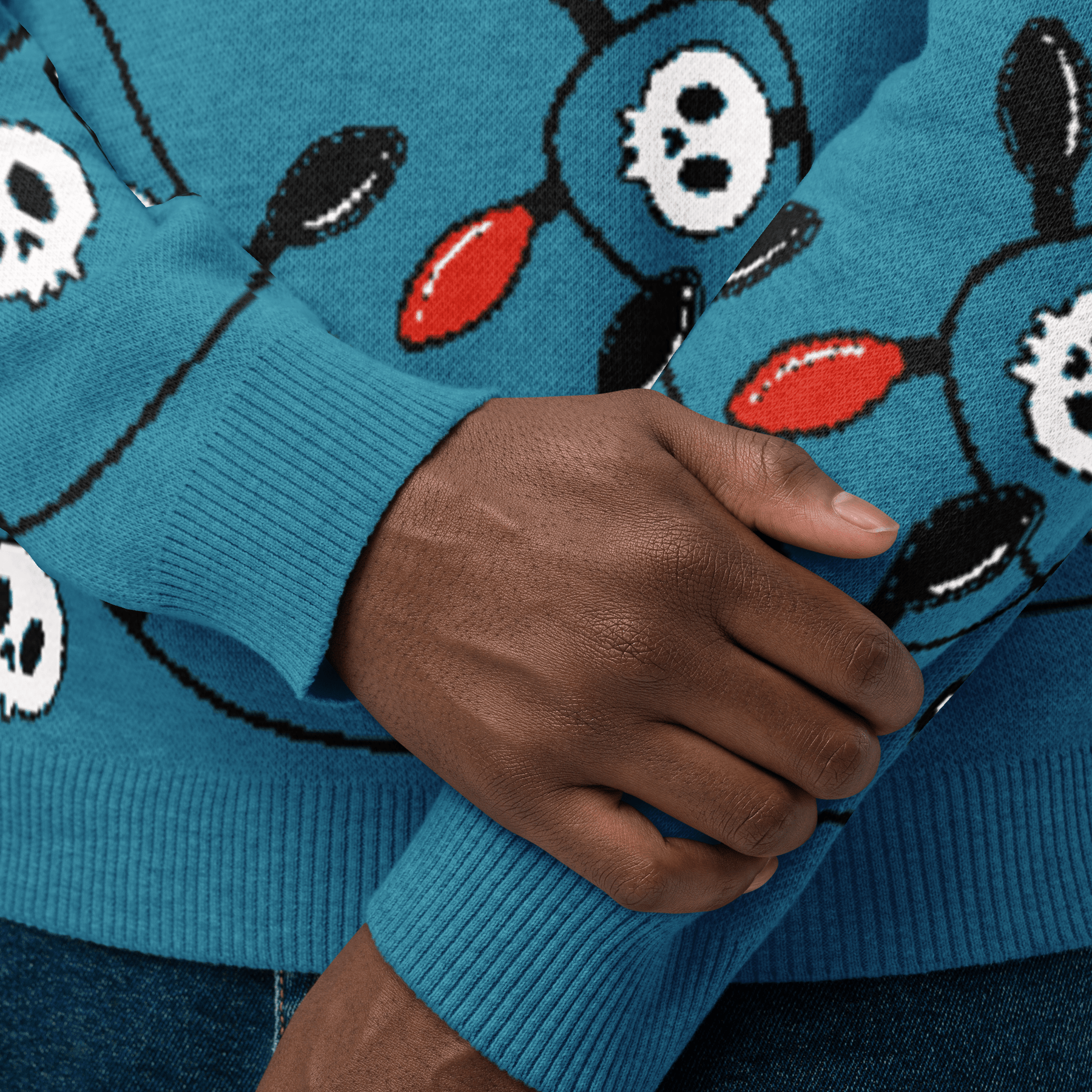 Boney & Bright Blue Knit Sweater - Goth Cloth Co.7636561_19638