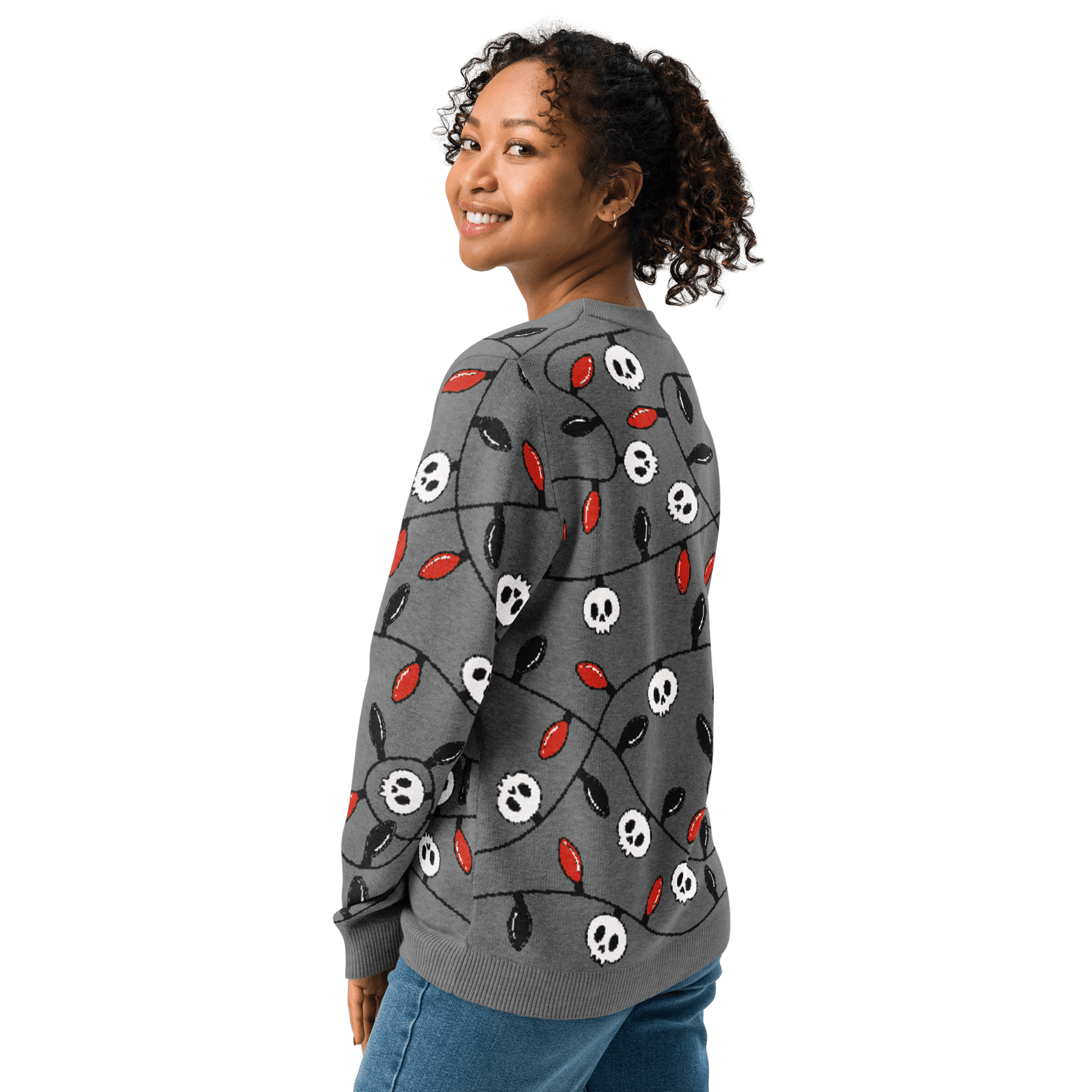 Boney & Bright Grey Knit Crewneck Sweater - Goth Cloth Co.4571380_19638