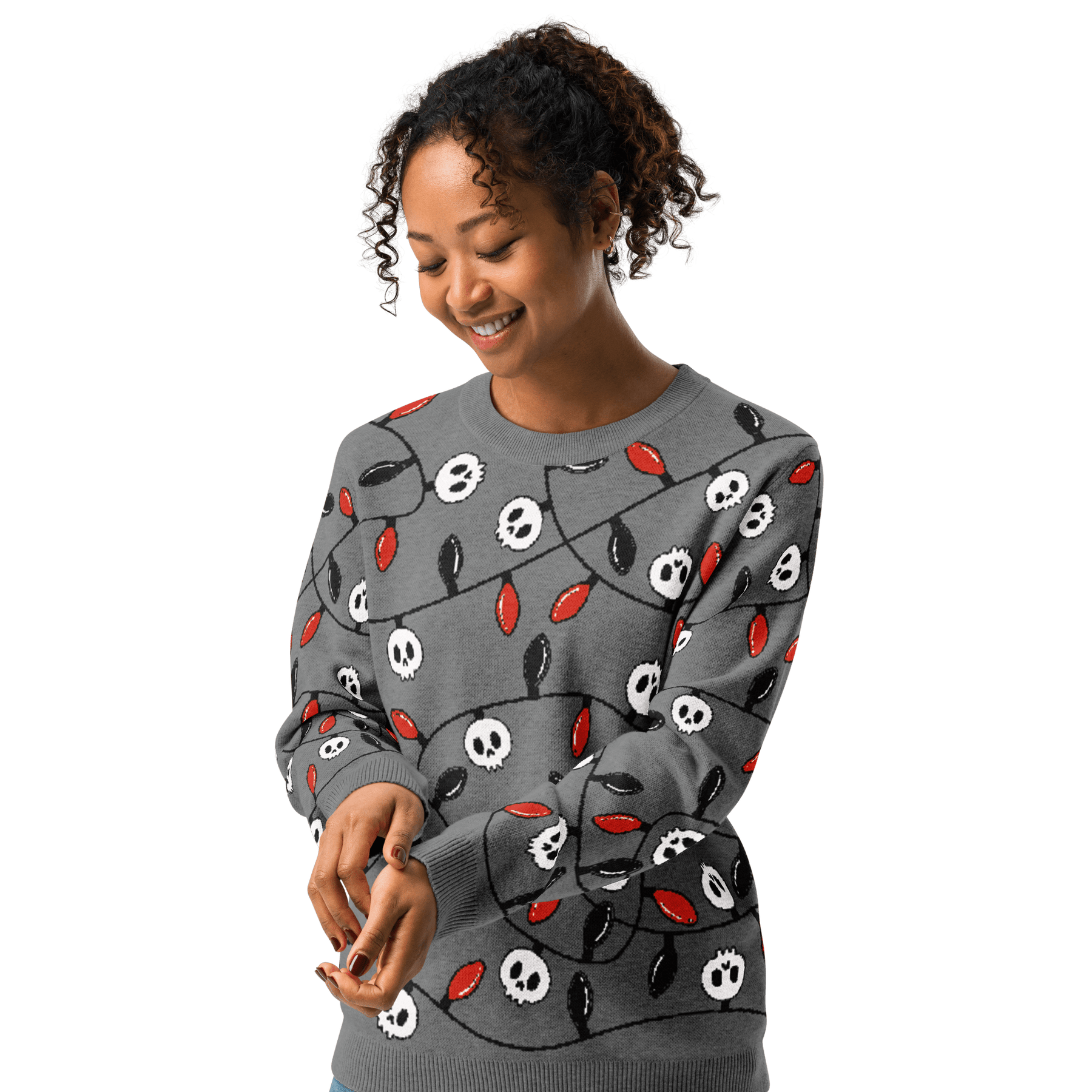 Boney & Bright Grey Knit Crewneck Sweater - Goth Cloth Co.4571380_19638