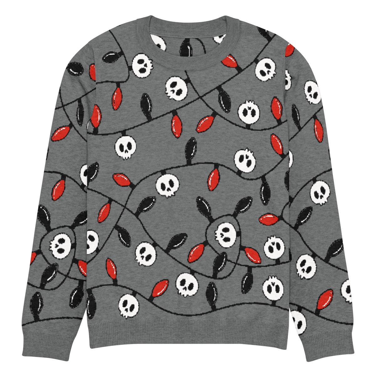 Boney & Bright Grey Knit Crewneck Sweater - Goth Cloth Co.4571380_19638