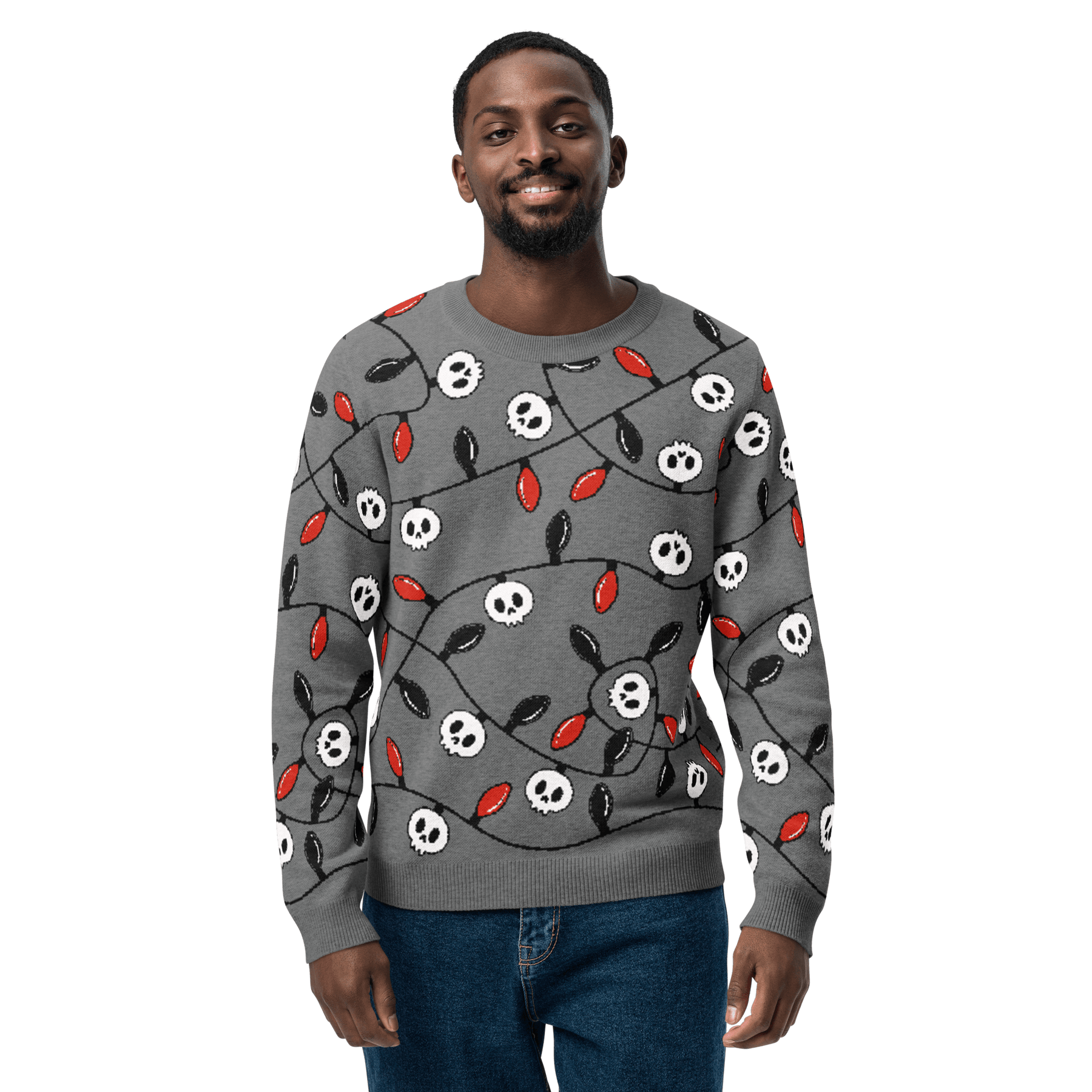 Boney & Bright Grey Knit Crewneck Sweater - Goth Cloth Co.4571380_19638