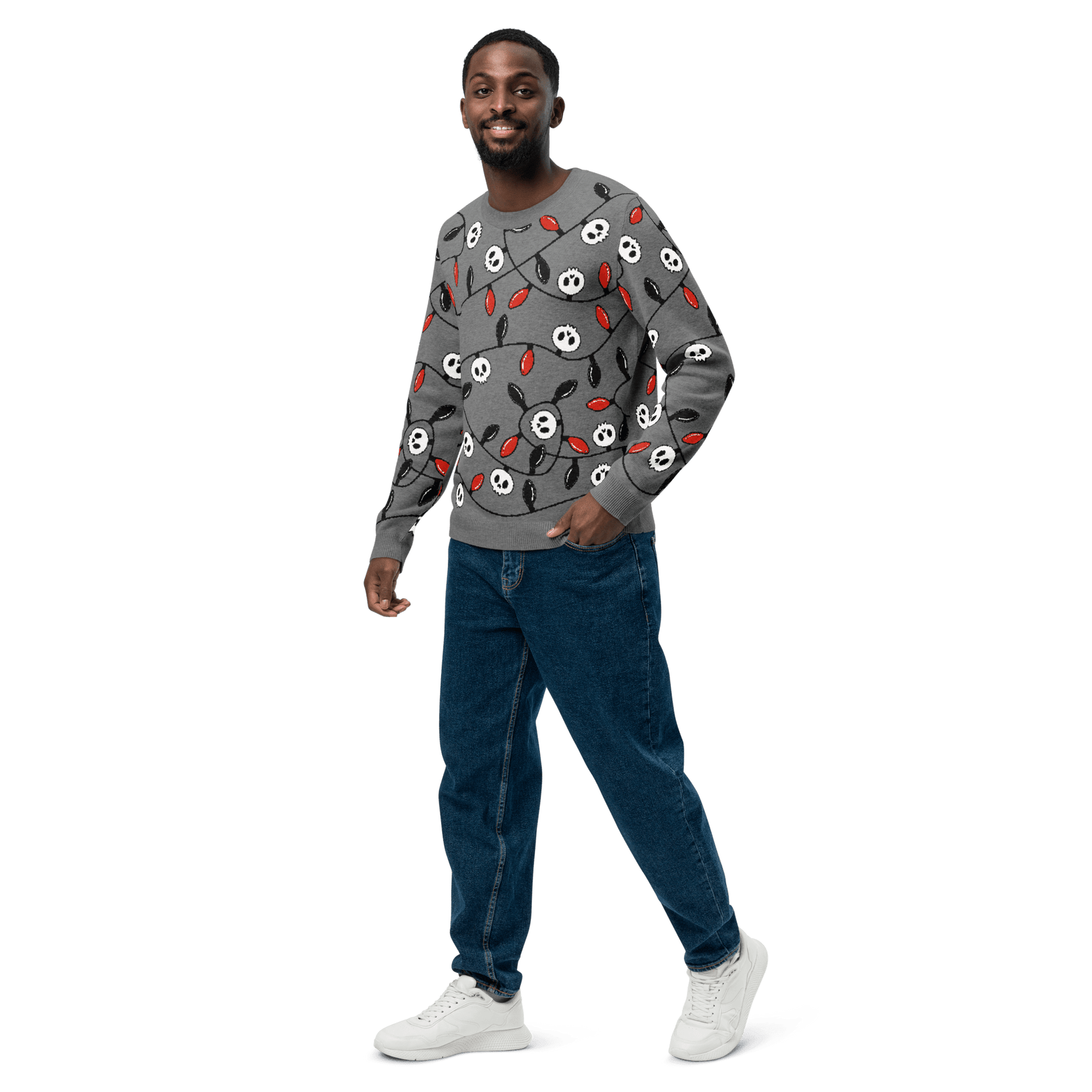 Boney & Bright Grey Knit Crewneck Sweater - Goth Cloth Co.4571380_19638