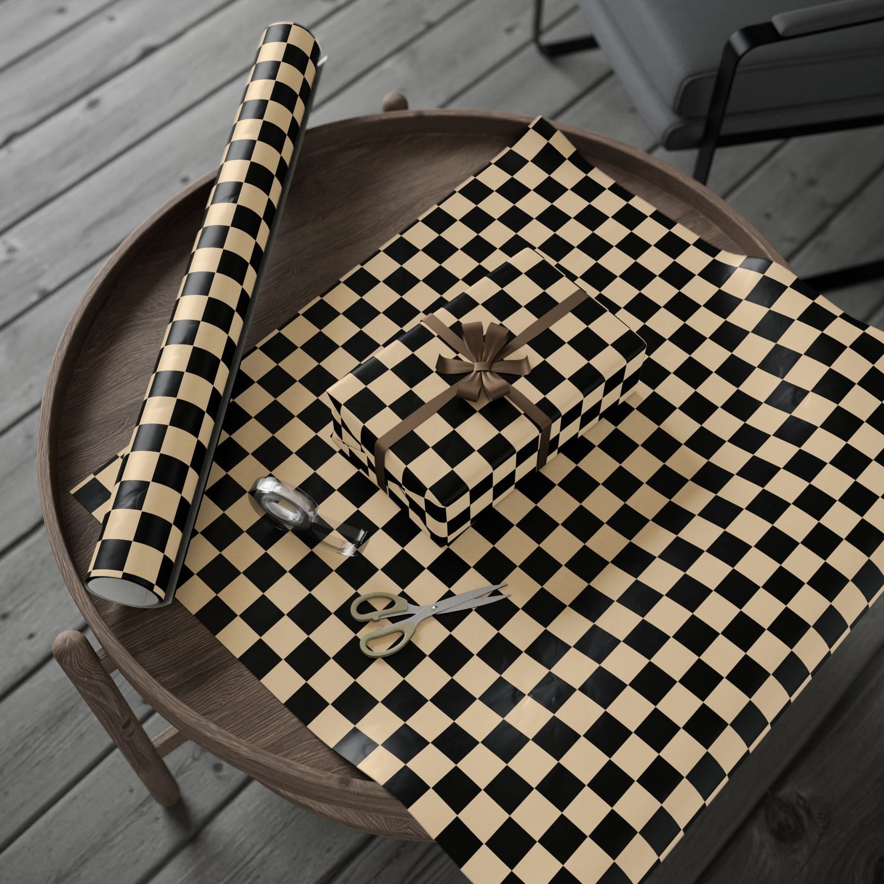 Brown Checkerboard Punk Gift Wrap - Goth Cloth Co.Home Decor32522446498781470577