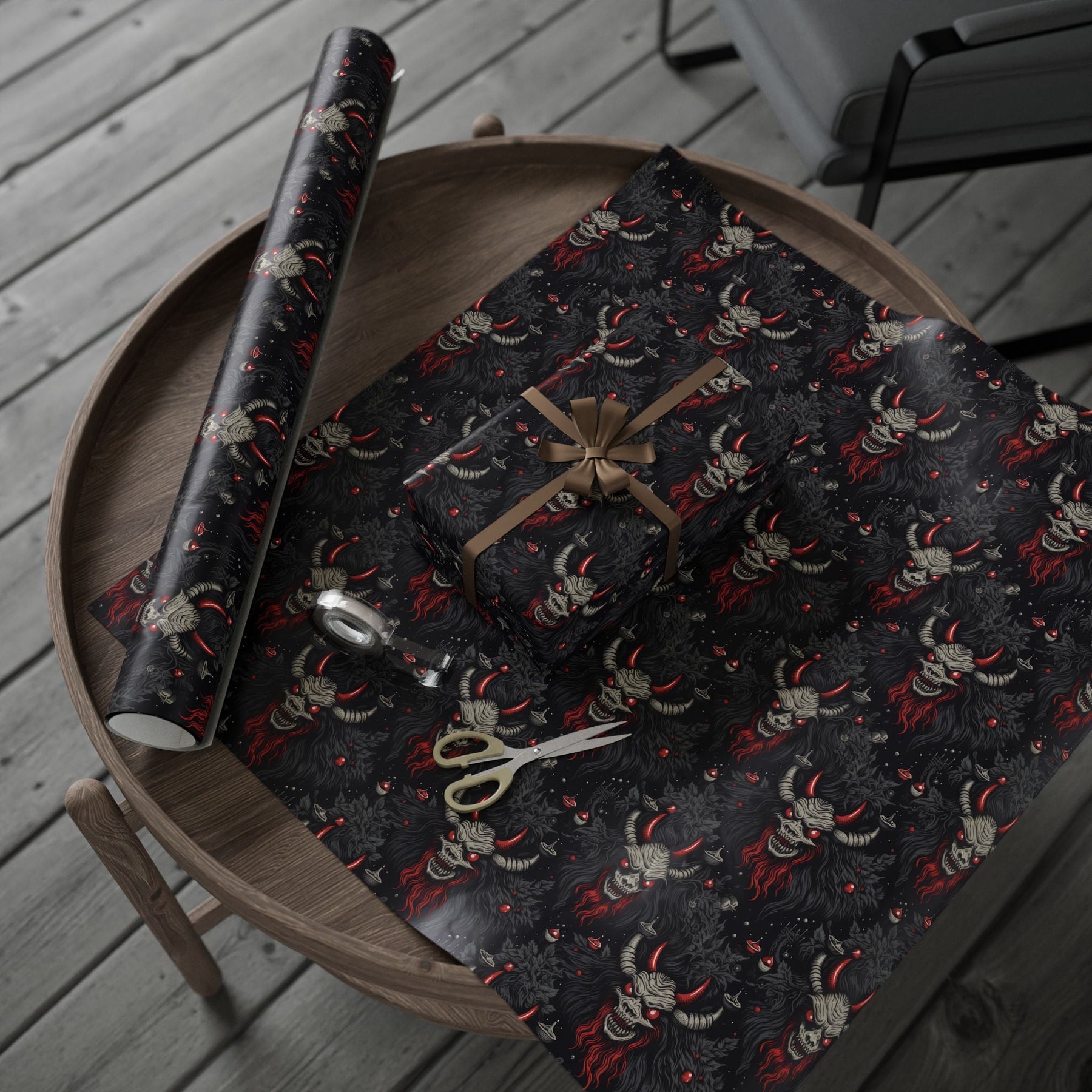Cartoon Krampus Spooky Gift Wrap - Goth Cloth Co.Home Decor27198758395984940504