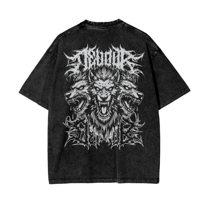 Cerberus Devour Grunge Acid Washed Tee - Metal T-Shirt | Goth Cerberus Devour Grunge Acid Washed Tee - Metal T-Shirt | Goth