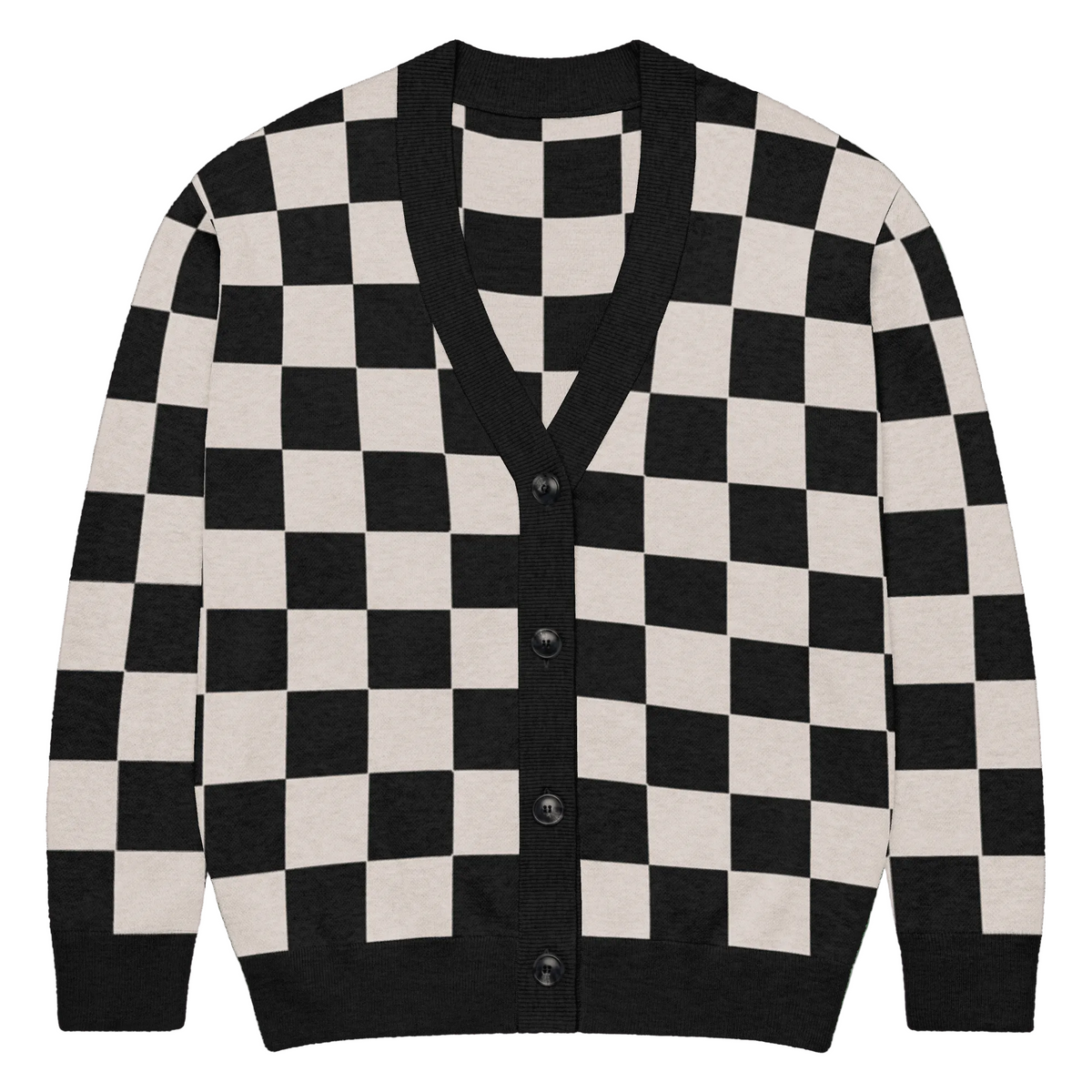 Checkers and Cream Knit Cardigan - Goth Cloth Co.6474734_21036