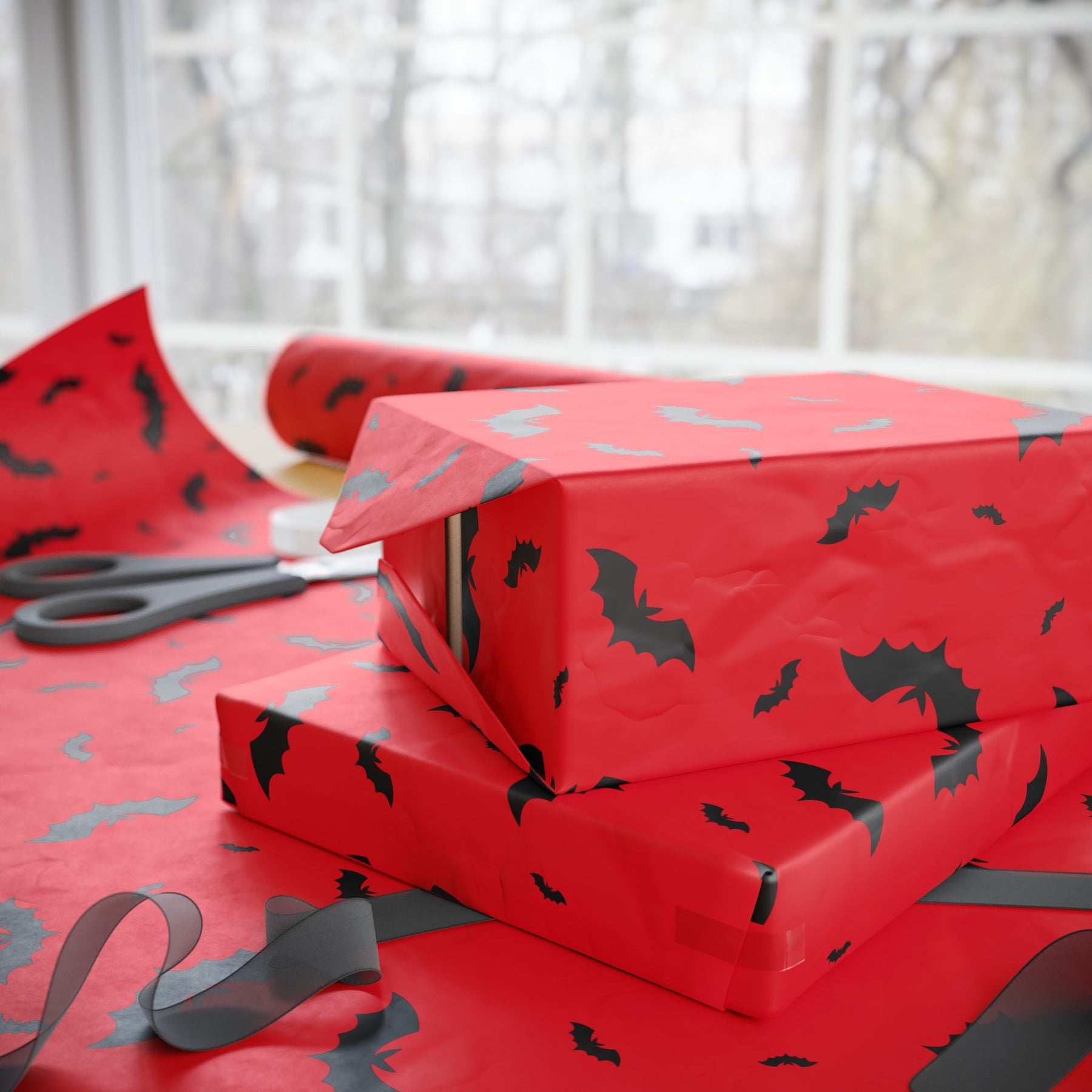 Christmas Bats Spooky Gift Wrap - Goth Cloth Co.Home Decor24161712747319239437