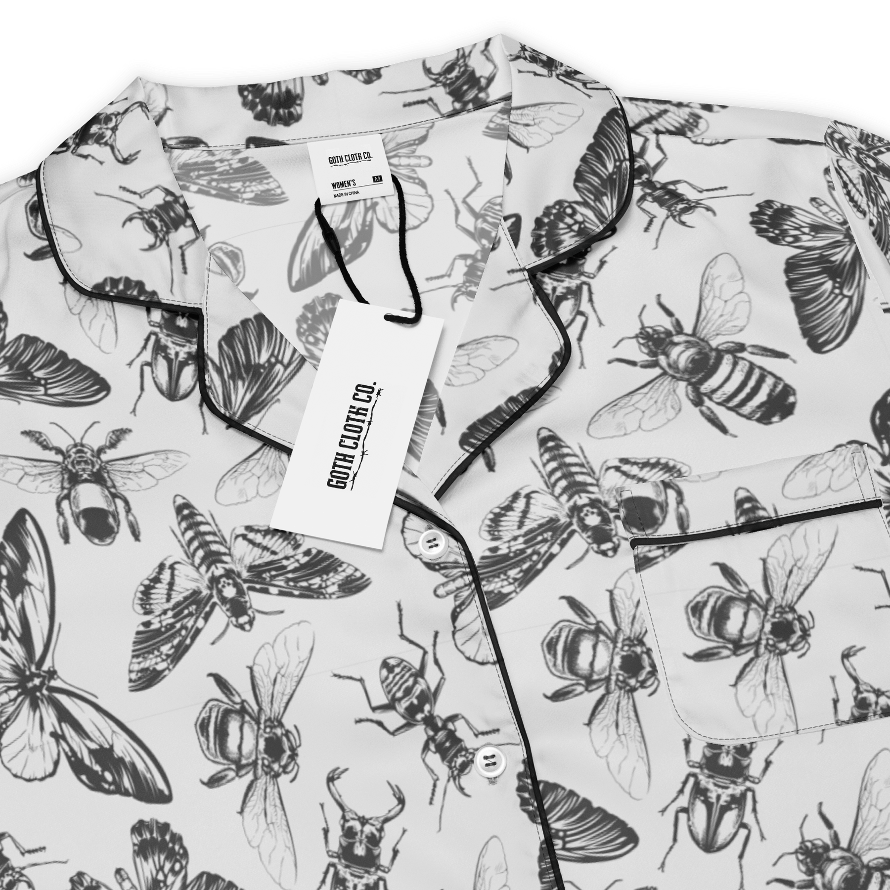 Crawly Couture Silky Pajama Top - Goth Cloth Co.5929267_20964