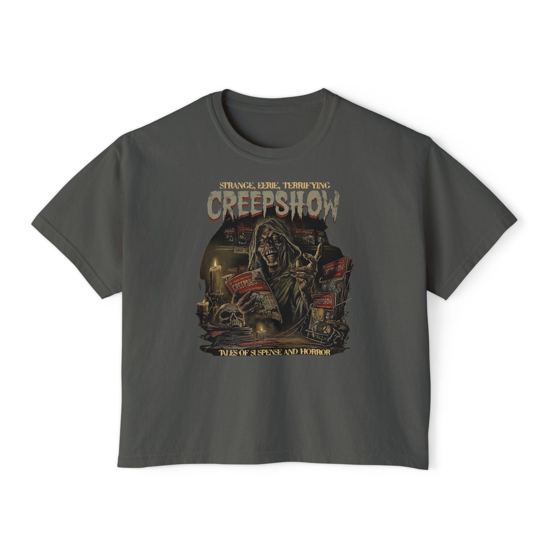 Creepshow Vintage Oversized Boxy Crop Top - Goth Cloth Co.T-Shirt52030514669116777749