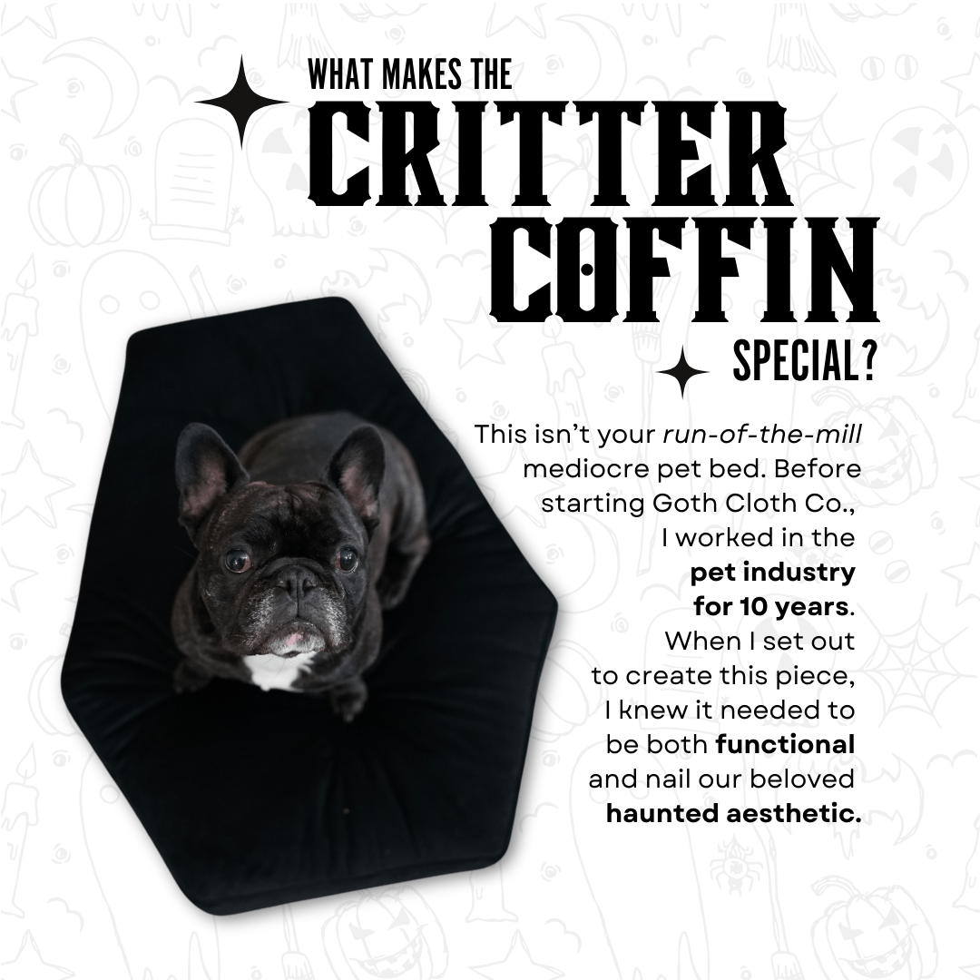 Critter Coffin - Coffin Shaped Memory Foam Pet Bed for Dogs & Cats - Goth Cloth Co.Home Decor66666666