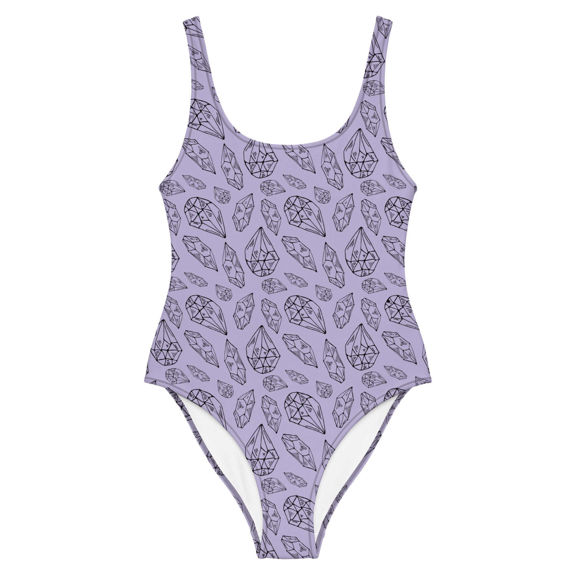 Punk Crystal Print One-Piece Swimsuit | Goth Cloth Co.