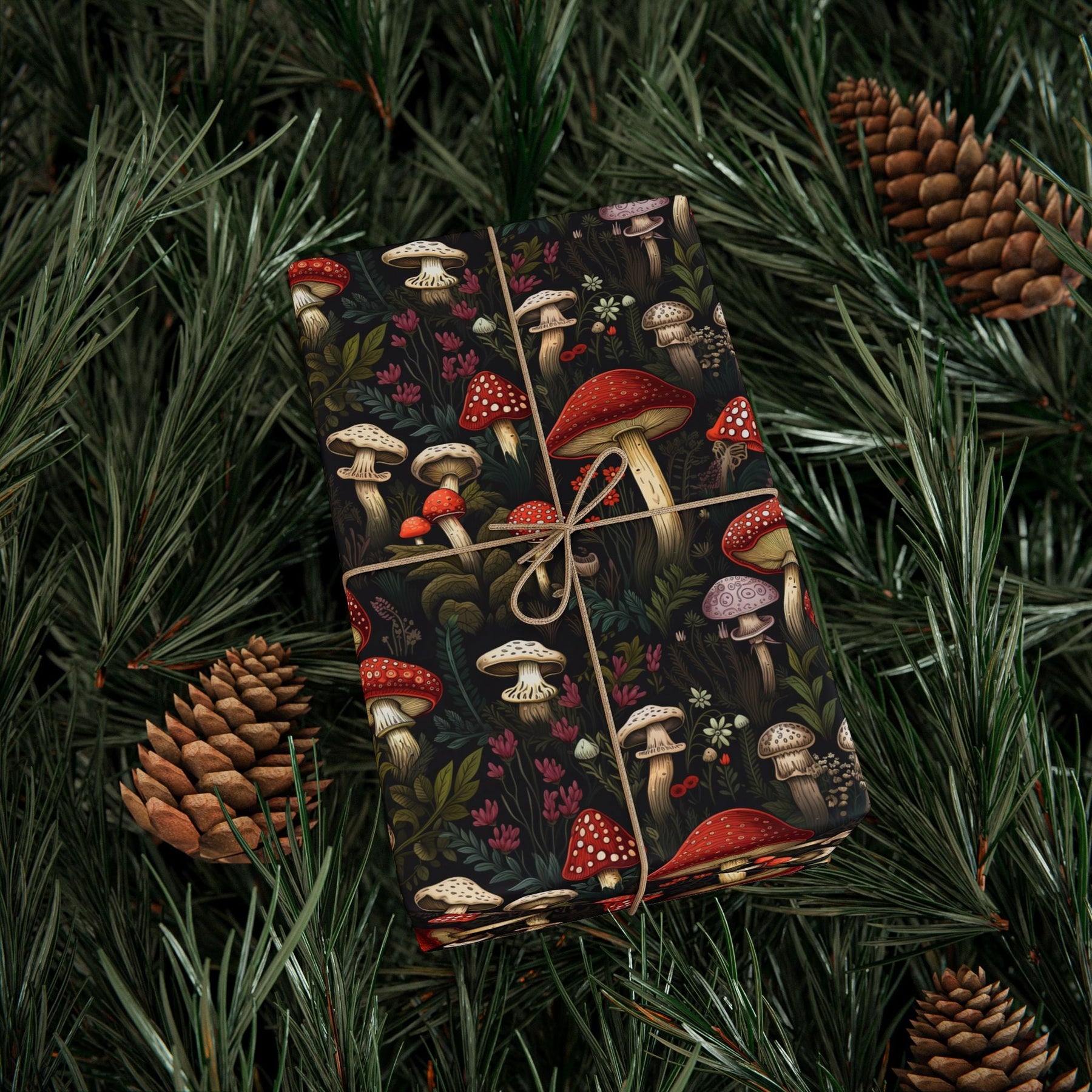 Dark Fungi Mushroom Gift Wrap - Goth Cloth Co.Home Decor21639729068367183440