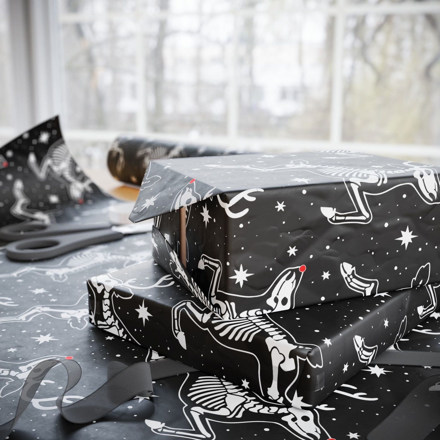 Dead Nose Reindeer Gift Wrap - Goth Cloth Co.Home Decor25047698768819493991