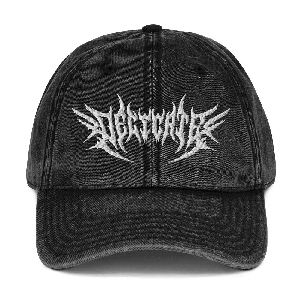 Delicate Metal Font Acid Wash Dad Cap - Goth Cloth Co.1963048_9791