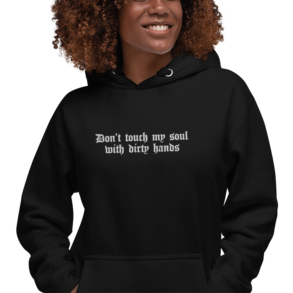 Don't Touch My Soul Embroidered Hoodie - Goth Cloth Co.2109308_20284