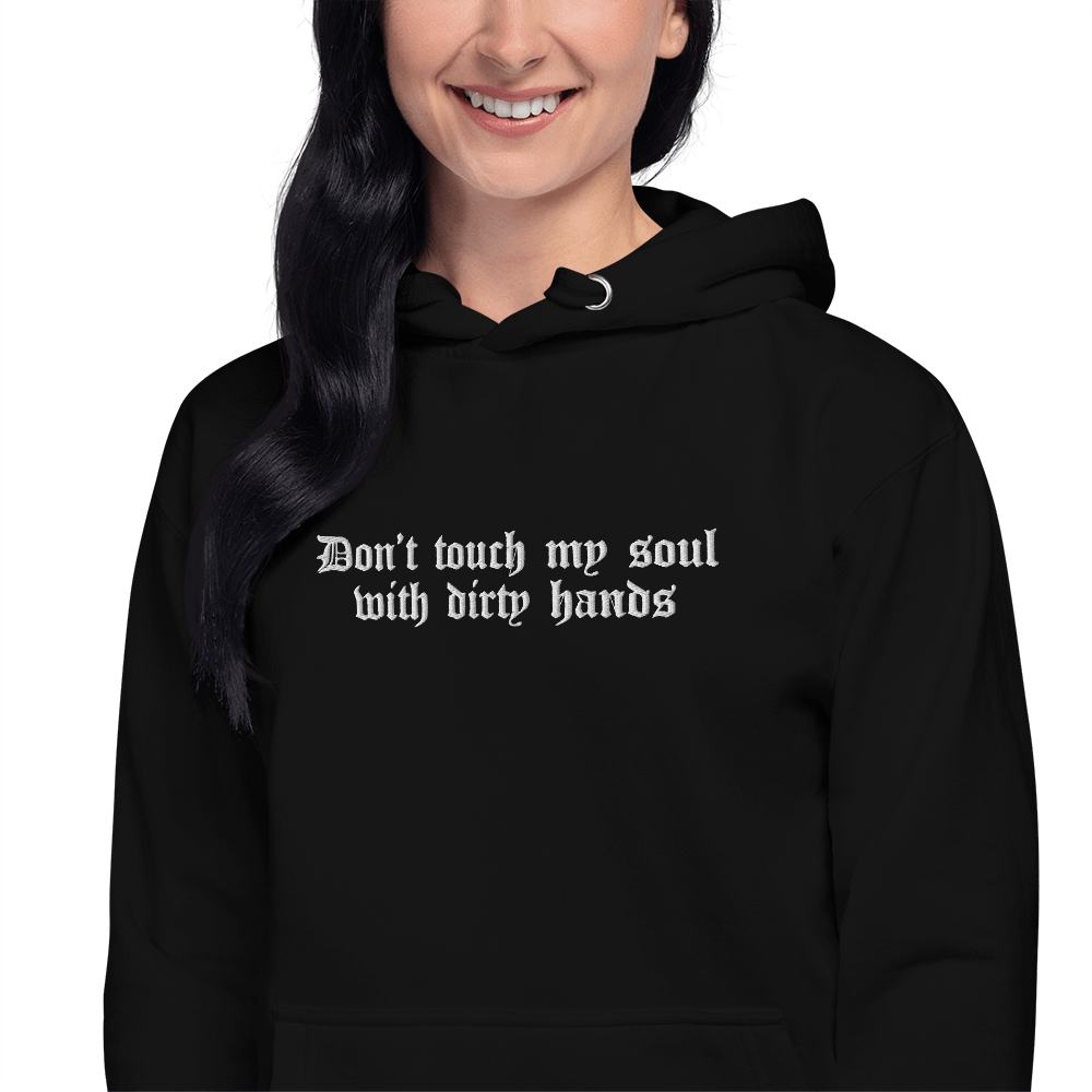 Don't Touch My Soul Embroidered Hoodie - Goth Cloth Co.2109308_20284