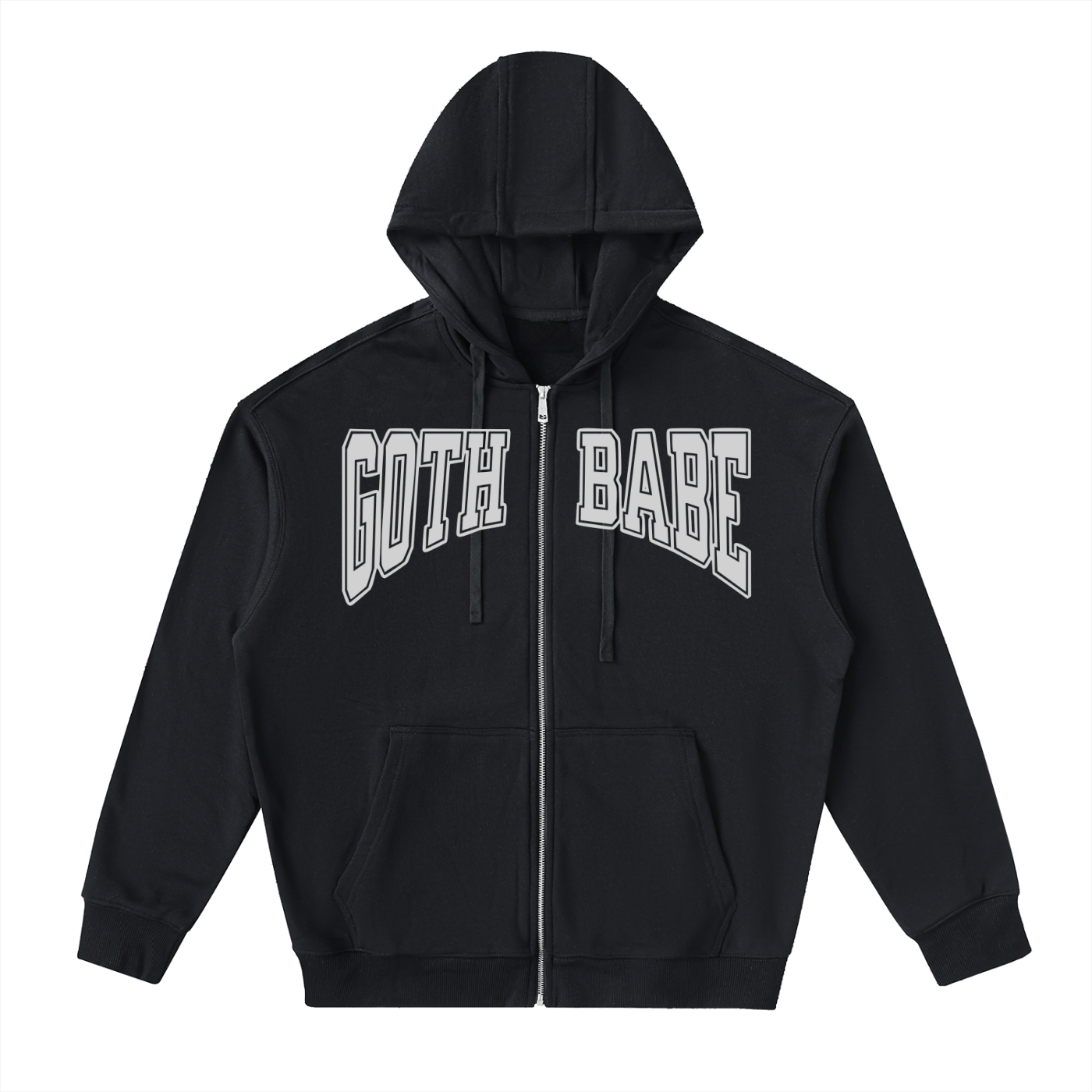 Drop - Shoulder Zip Up Hoodie - Goth Cloth Co.250918PODTZ0260001