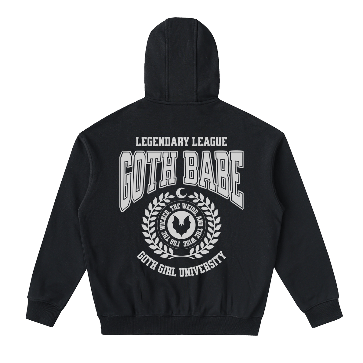 Drop - Shoulder Zip Up Hoodie - Goth Cloth Co.250918PODTZ0260001