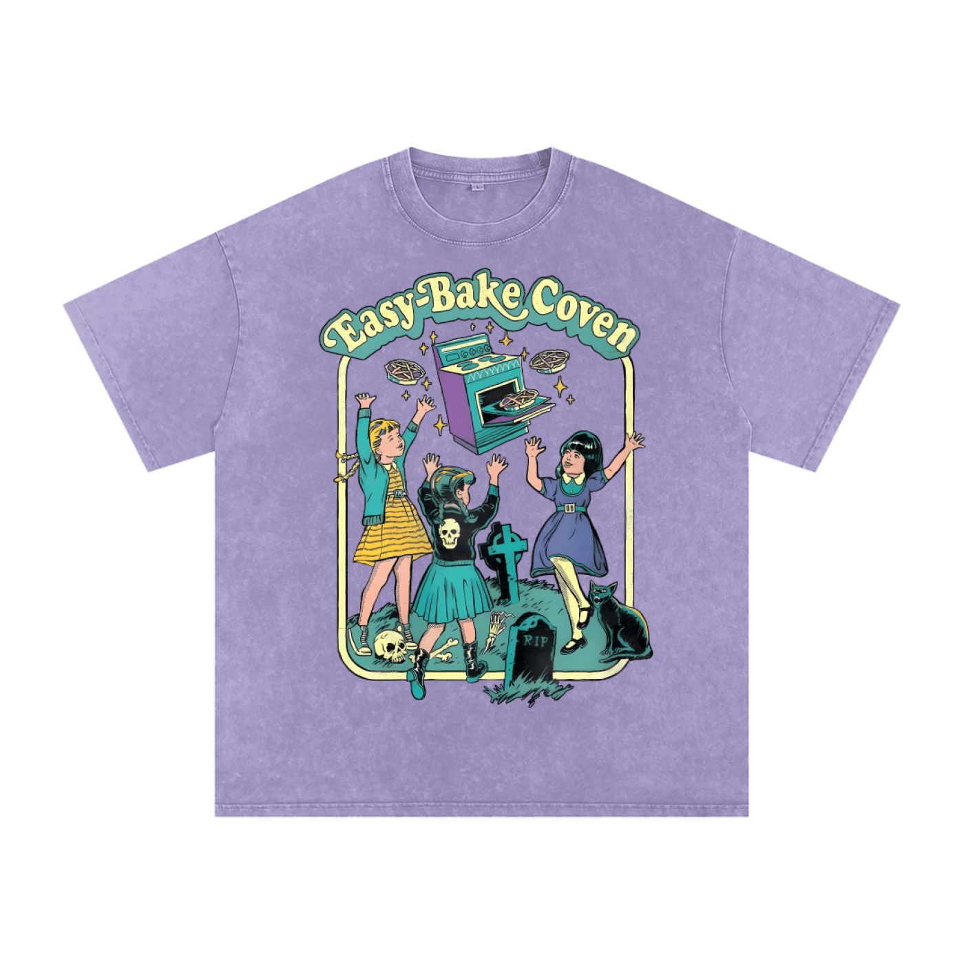 Easy Bake Coven Acid Washed Oversized Tee - Goth Cloth Co.250627PODPQ0494006