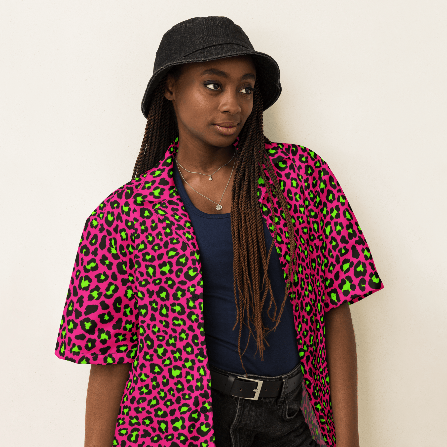 Electric Leopard Print Button - Up Shirt - Goth Cloth Co.3197966_17117
