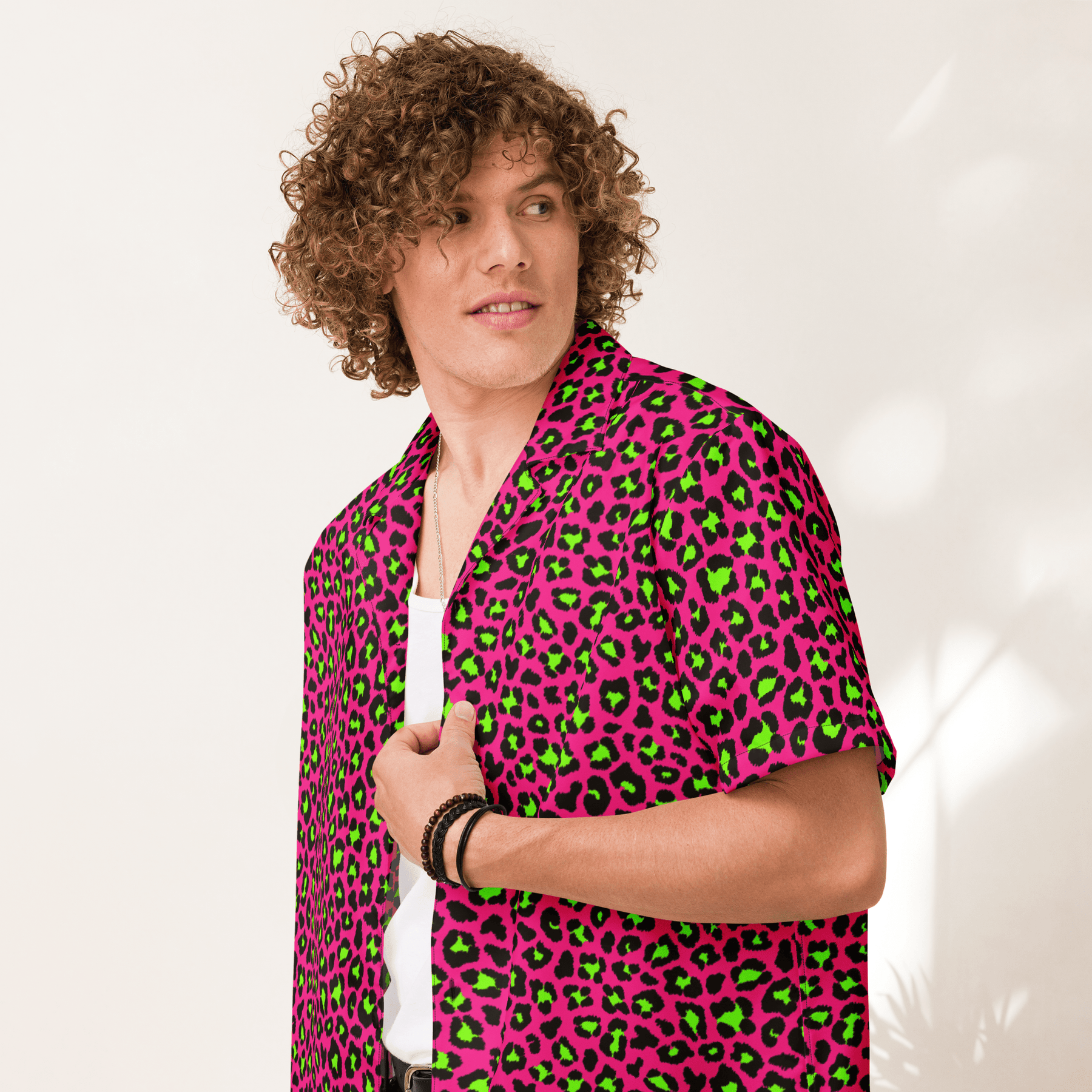 Electric Leopard Print Button - Up Shirt - Goth Cloth Co.3197966_17117
