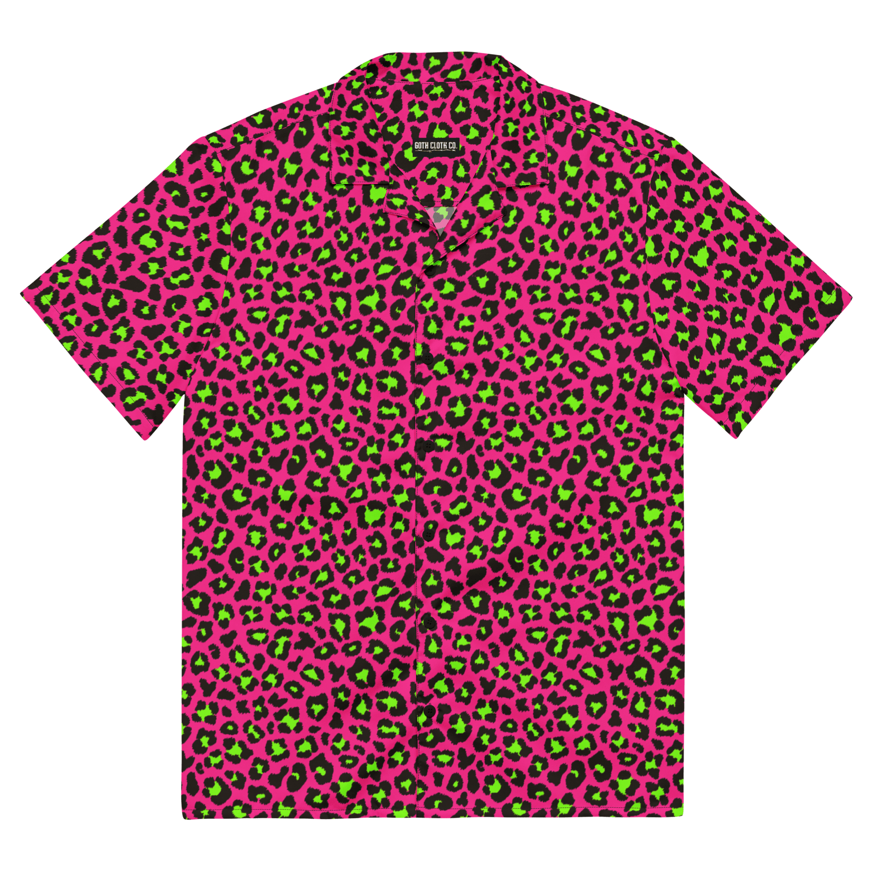 Electric Leopard Print Button - Up Shirt - Goth Cloth Co.3197966_17117