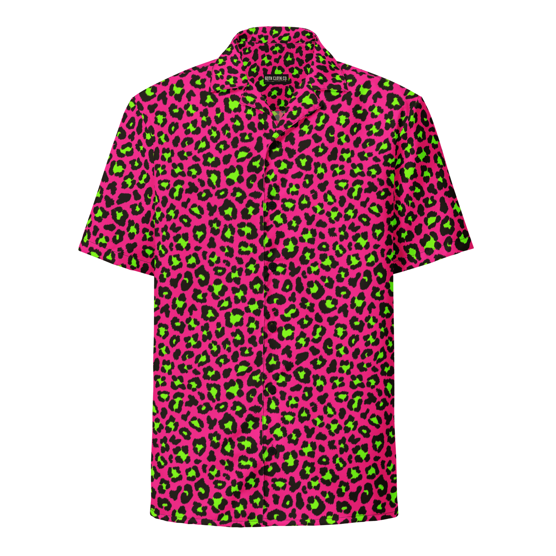 Electric Leopard Print Button - Up Shirt - Goth Cloth Co.3197966_17117
