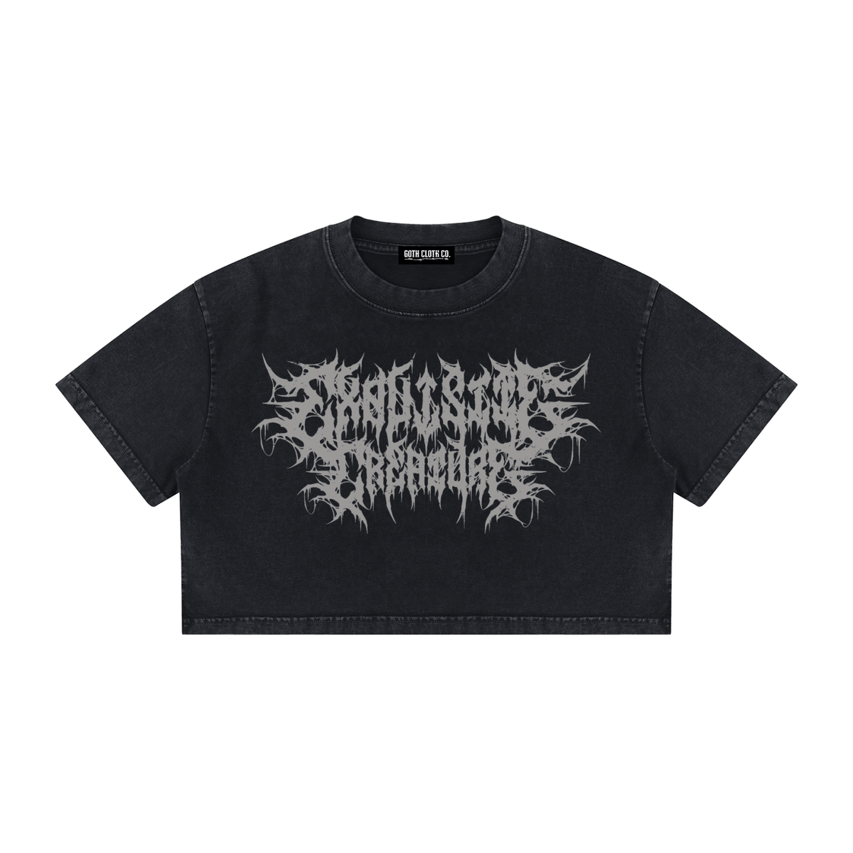 Exquisite Creature Mineral Wash Crop Top - Goth Cloth Co.260716PODAA1603001