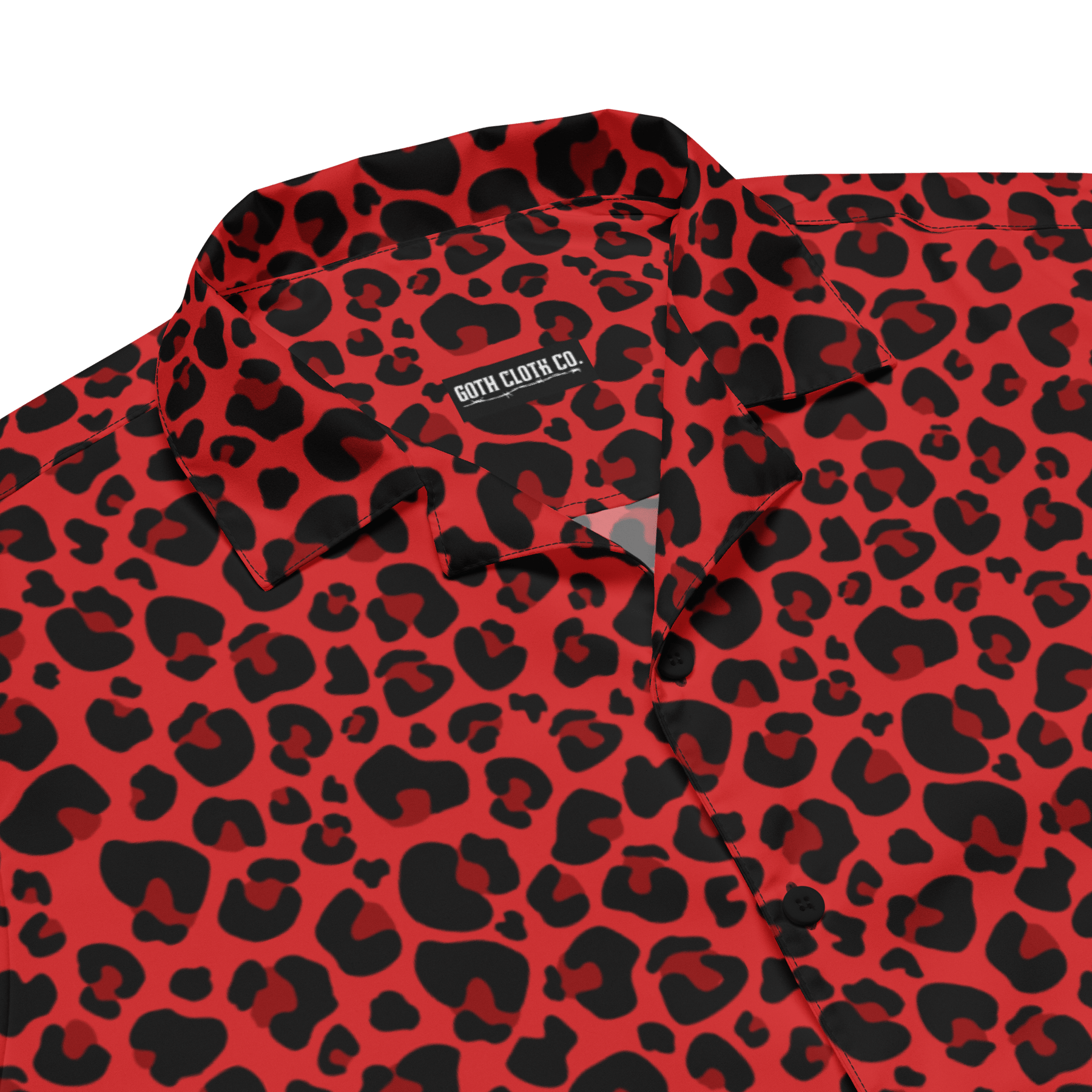 Feline Fever Red Cheetah Button - Up Shirt - Goth Cloth Co.2262370_17117