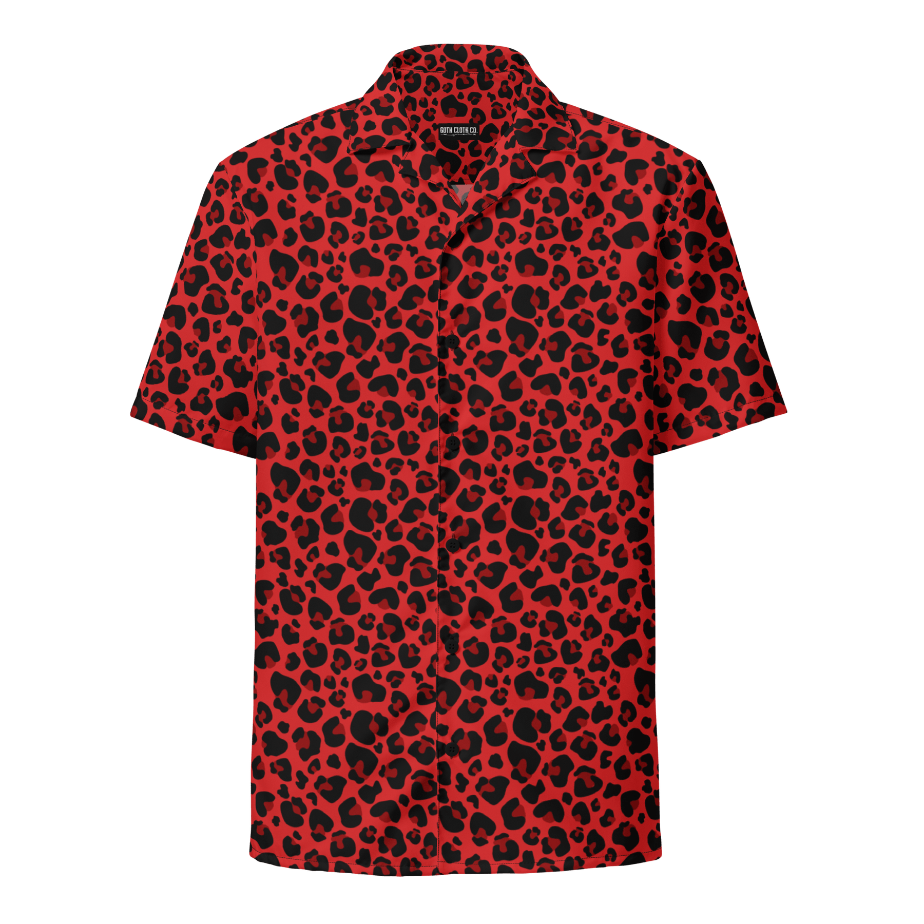 Feline Fever Red Cheetah Button - Up Shirt - Goth Cloth Co.2262370_17117
