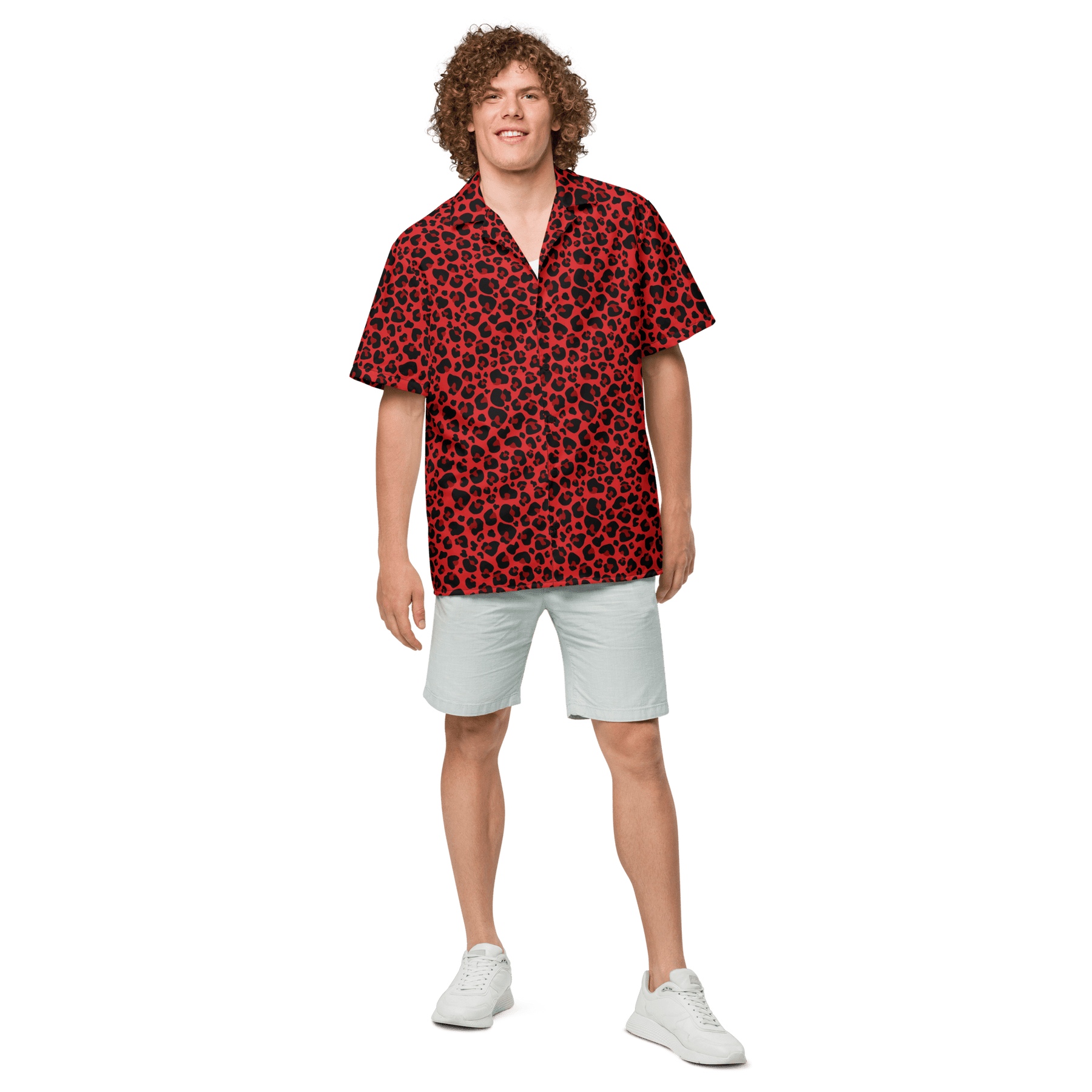 Feline Fever Red Cheetah Button - Up Shirt - Goth Cloth Co.2262370_17117