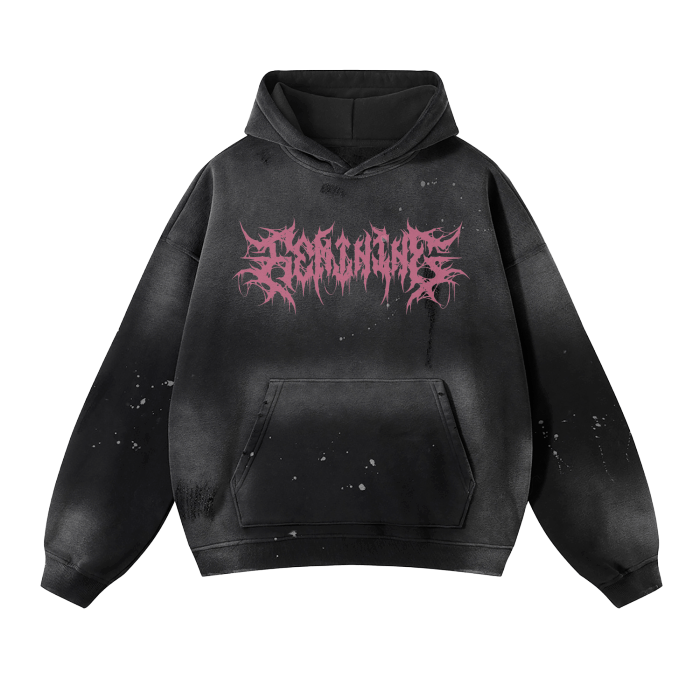 Feminine Vintage Frayed Premium Metal Hoodie