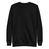 Unisex Halloween sweatshirt featuring "Feral" embroidered in a gothic font on the center chest by Goth Cloth Co. – perfect for spooky and gothic fashion.