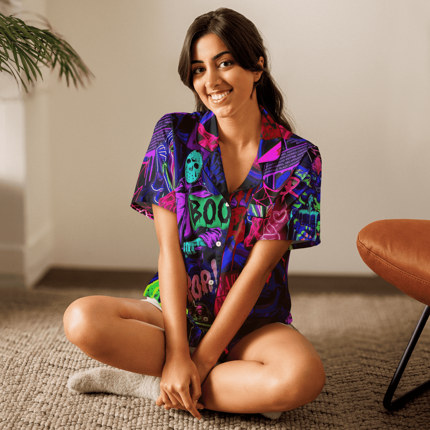 Freaky Frights Silky Pajama Top - Goth Cloth Co.9354983_20964